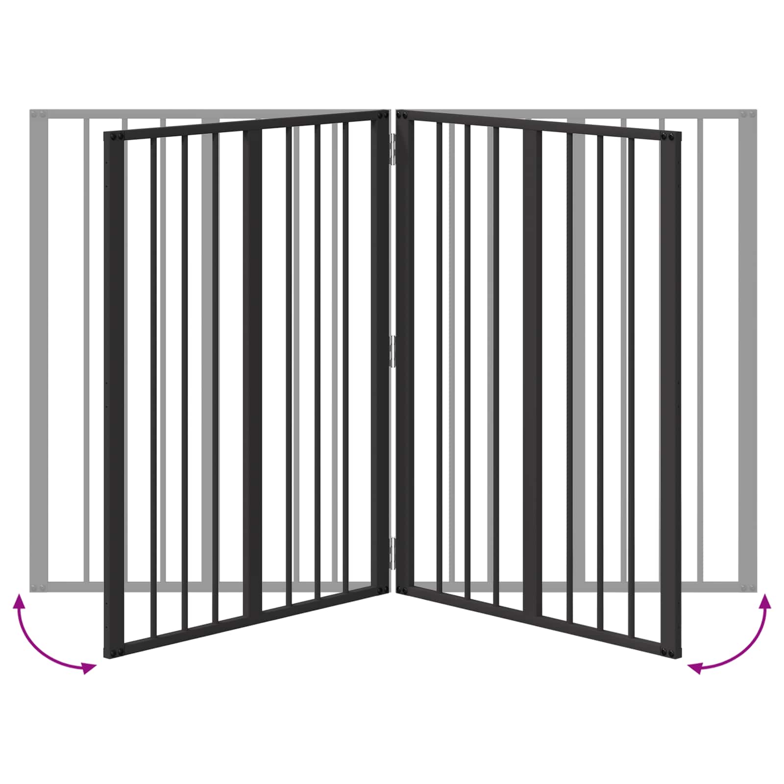 Vrata za pse 2 pcs Crna 100 x 100 cm Cinkani čelik