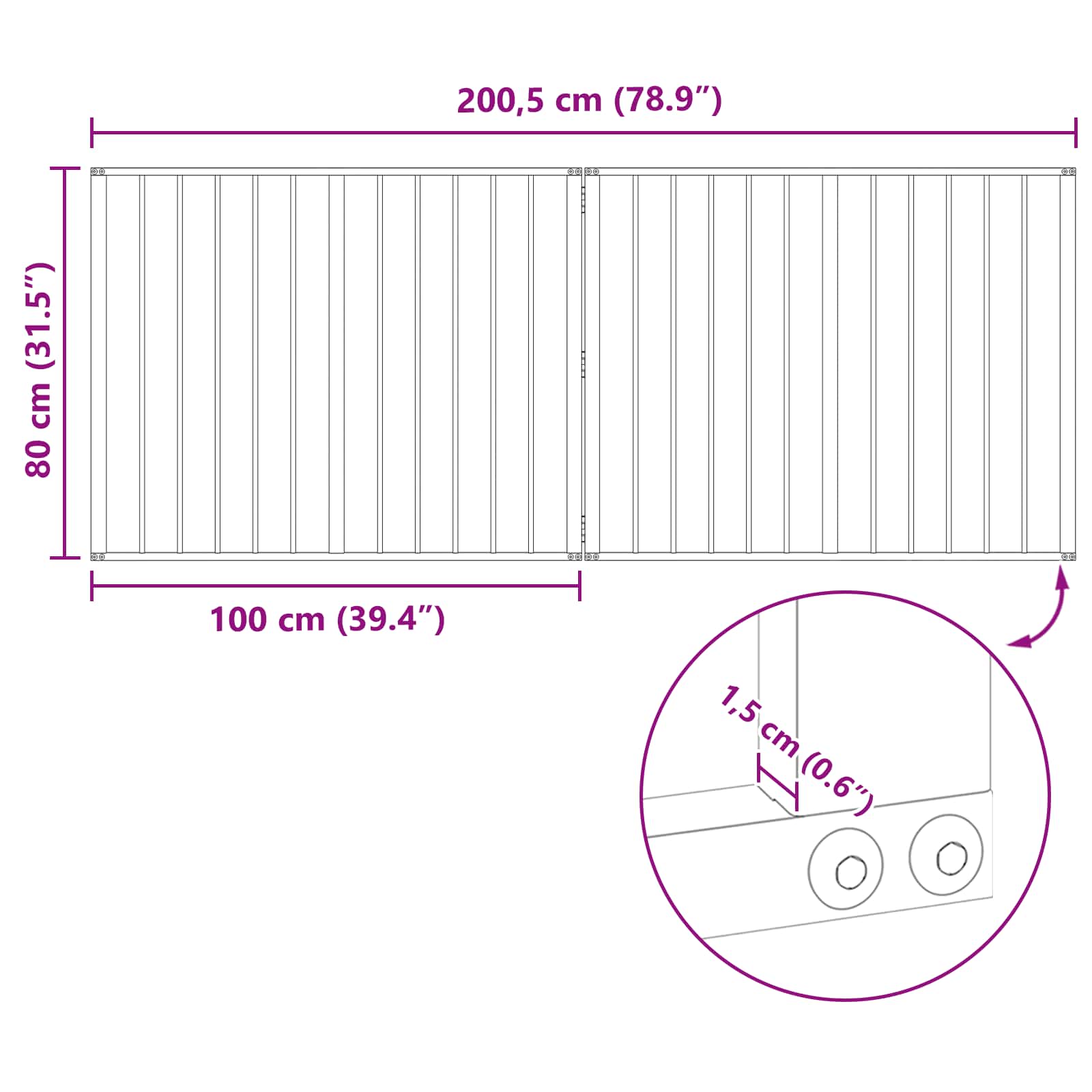 Vrata za pse 2 pcs Crna 100 x 80 cm Cinkani čelik