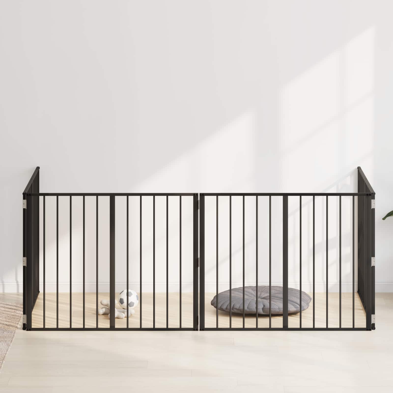 Vrata za pse 4 pcs Crna 100 x 80 cm Cinkani čelik