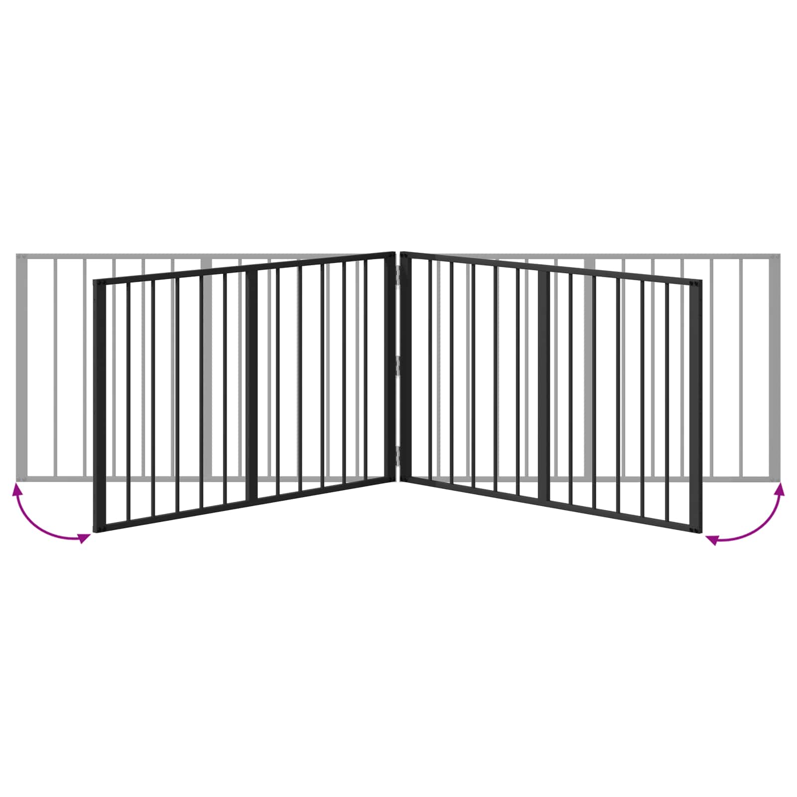Vrata za pse 2 pcs Crna 100 x 60 cm Cinkani čelik