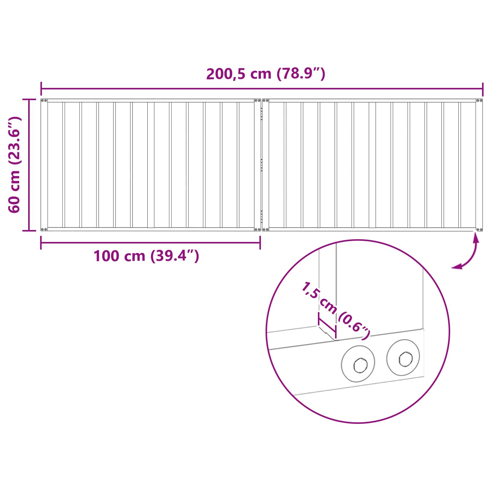 Vrata za pse 2 pcs Crna 100 x 60 cm Cinkani čelik