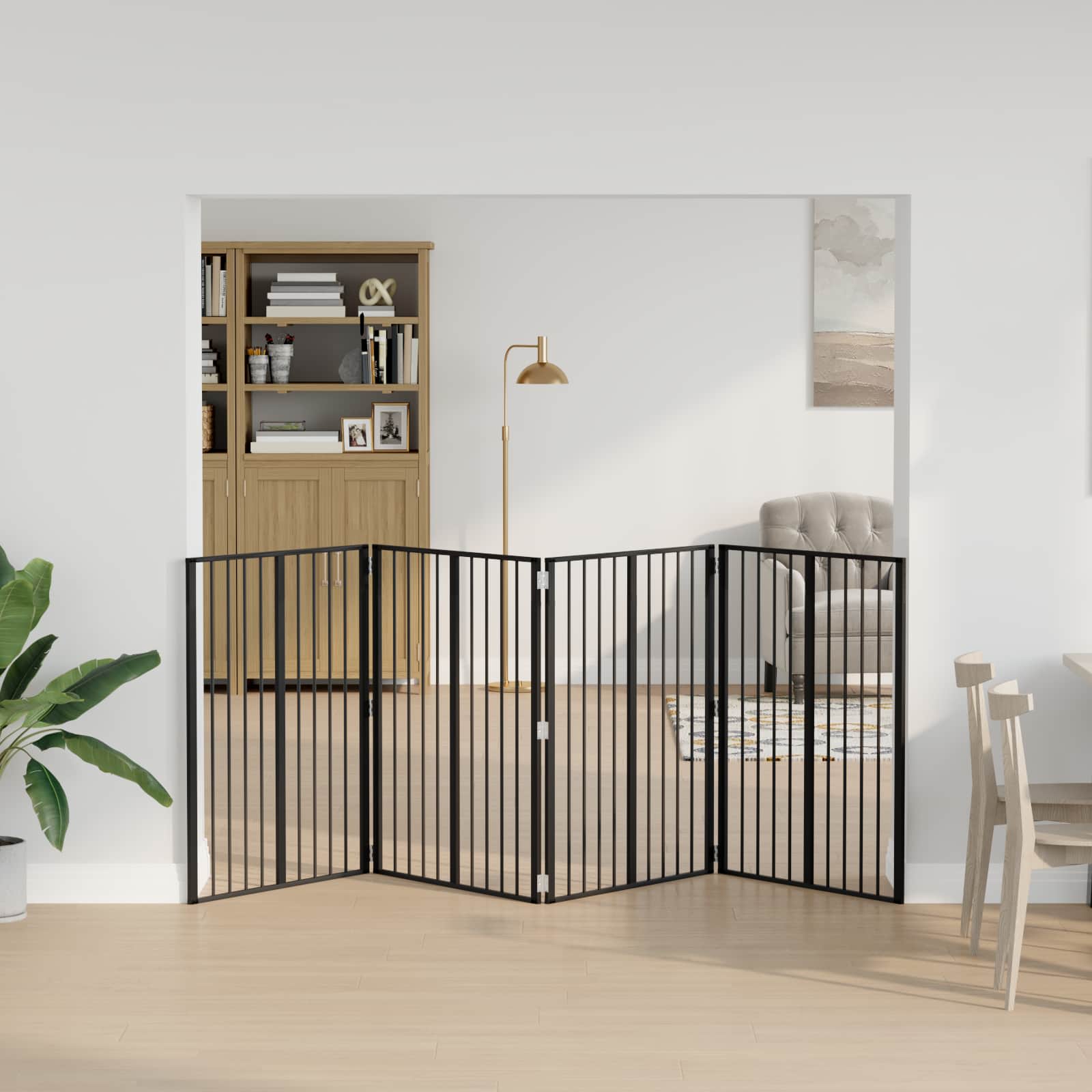 Vrata za pse 4 pcs Crna 80 x 100 cm Cinkani čelik