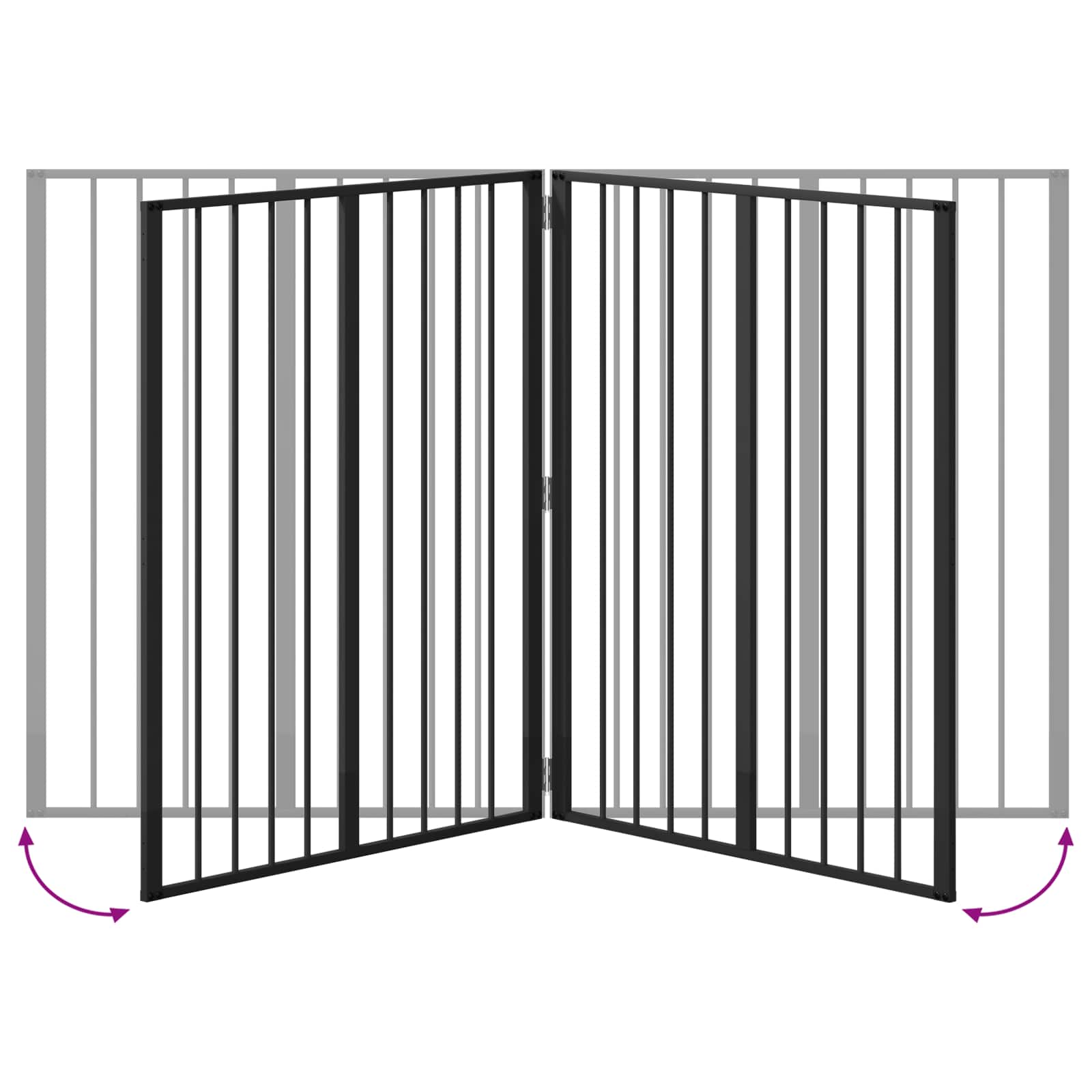 Vrata za pse 4 pcs Crna 80 x 100 cm Cinkani čelik