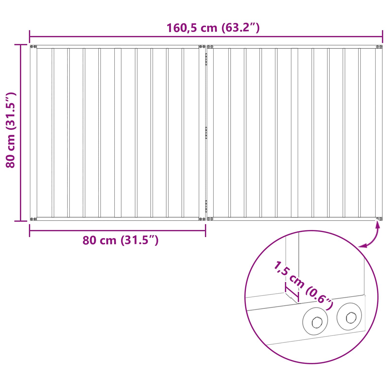 Vrata za pse 2 pcs Crna 80 x 80 cm Cinkani čelik