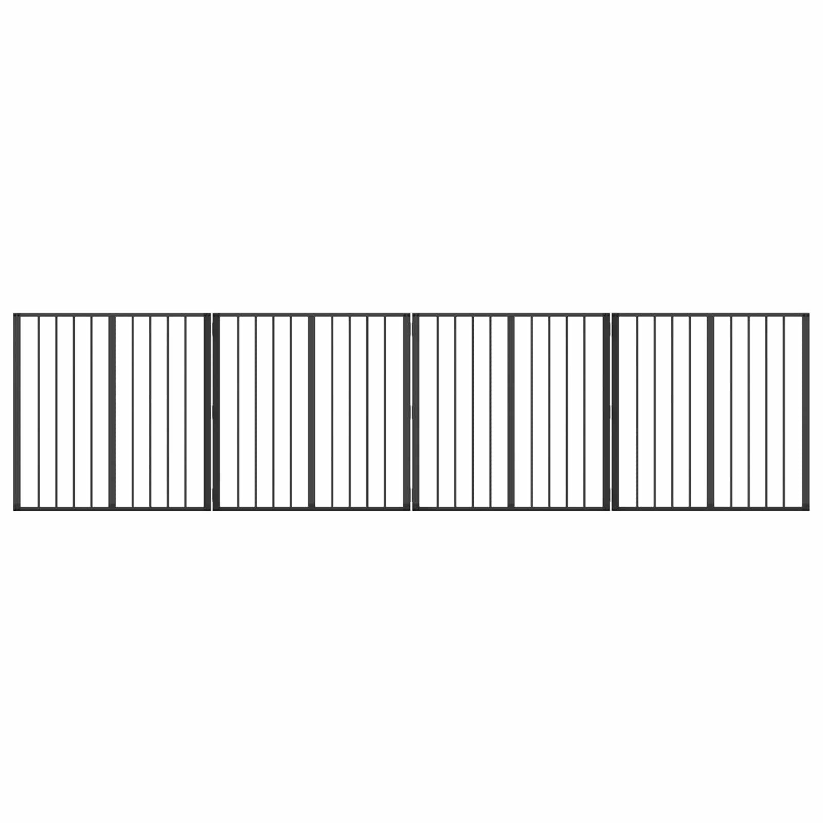 Vrata za pse 4 pcs Crna 80 x 80 cm Cinkani čelik