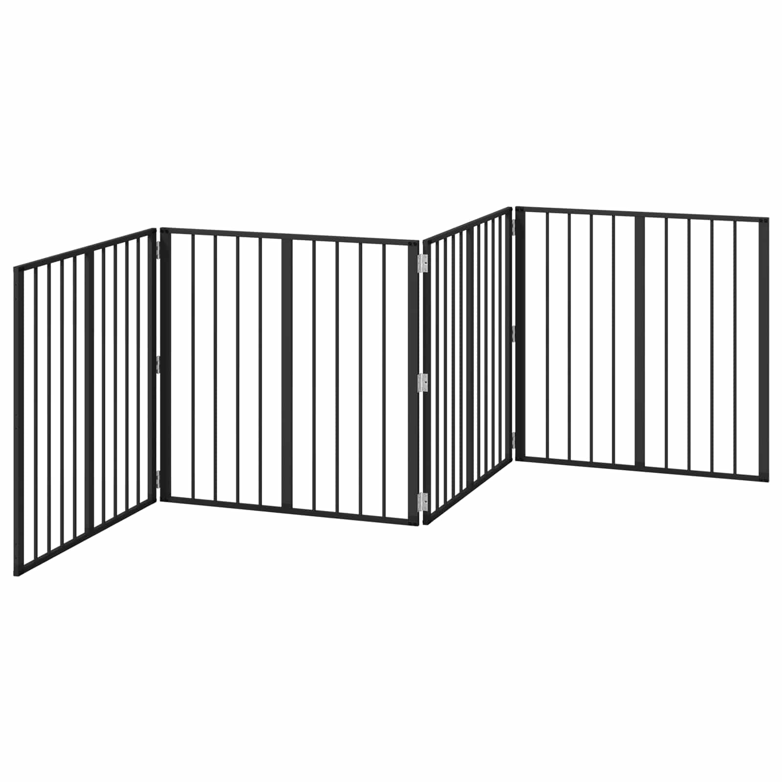 Vrata za pse 4 pcs Crna 80 x 80 cm Cinkani čelik