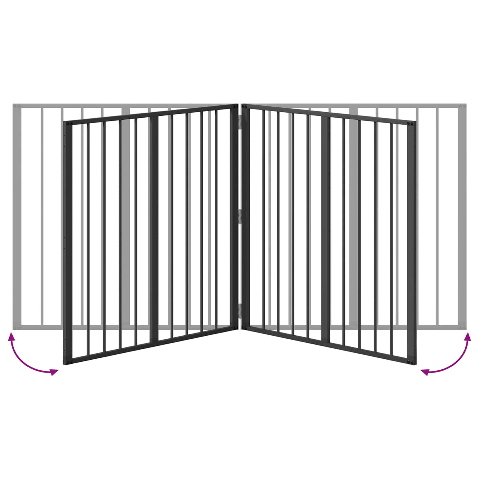 Vrata za pse 4 pcs Crna 80 x 80 cm Cinkani čelik