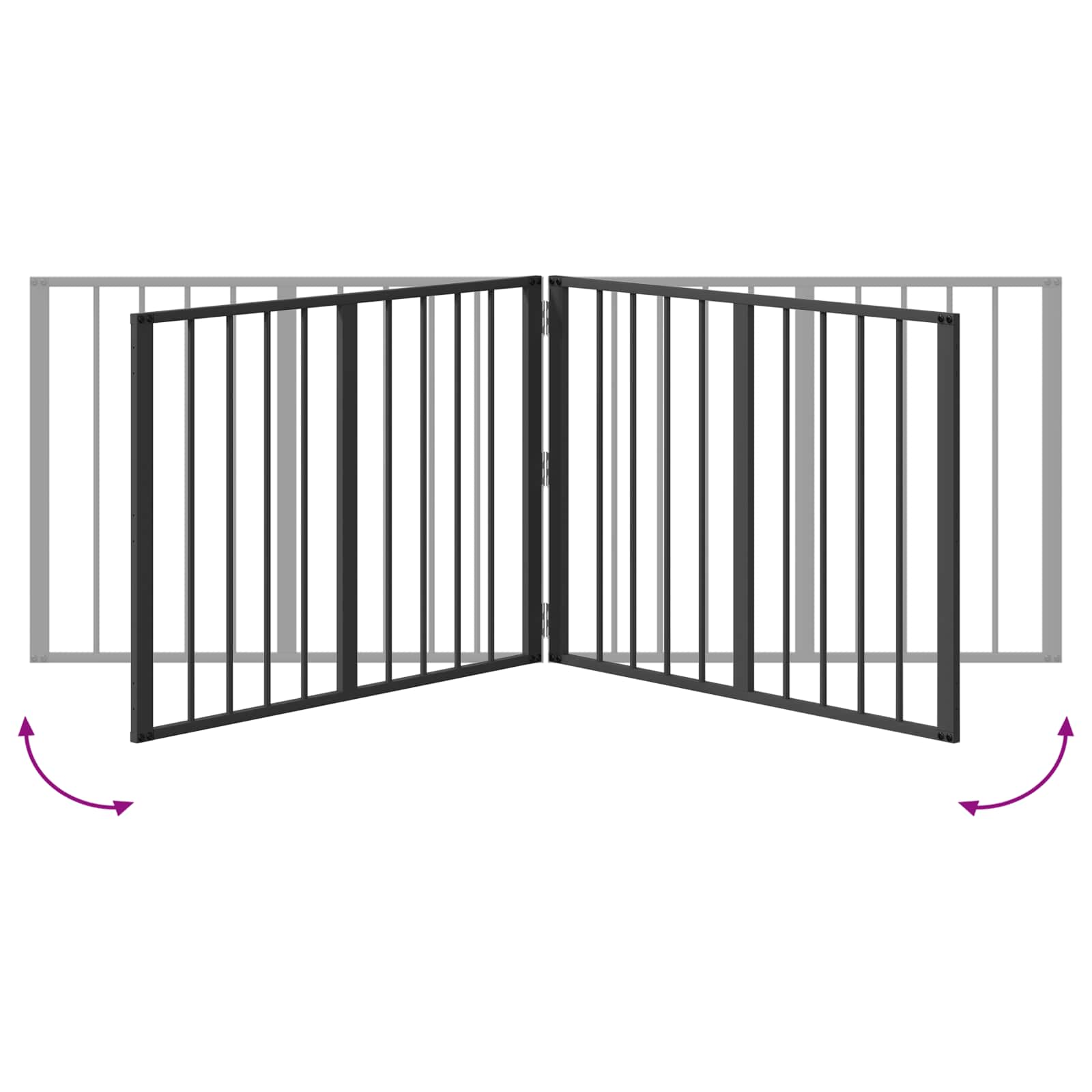 Vrata za pse 2 pcs Crna 80 x 60 cm Cinkani čelik
