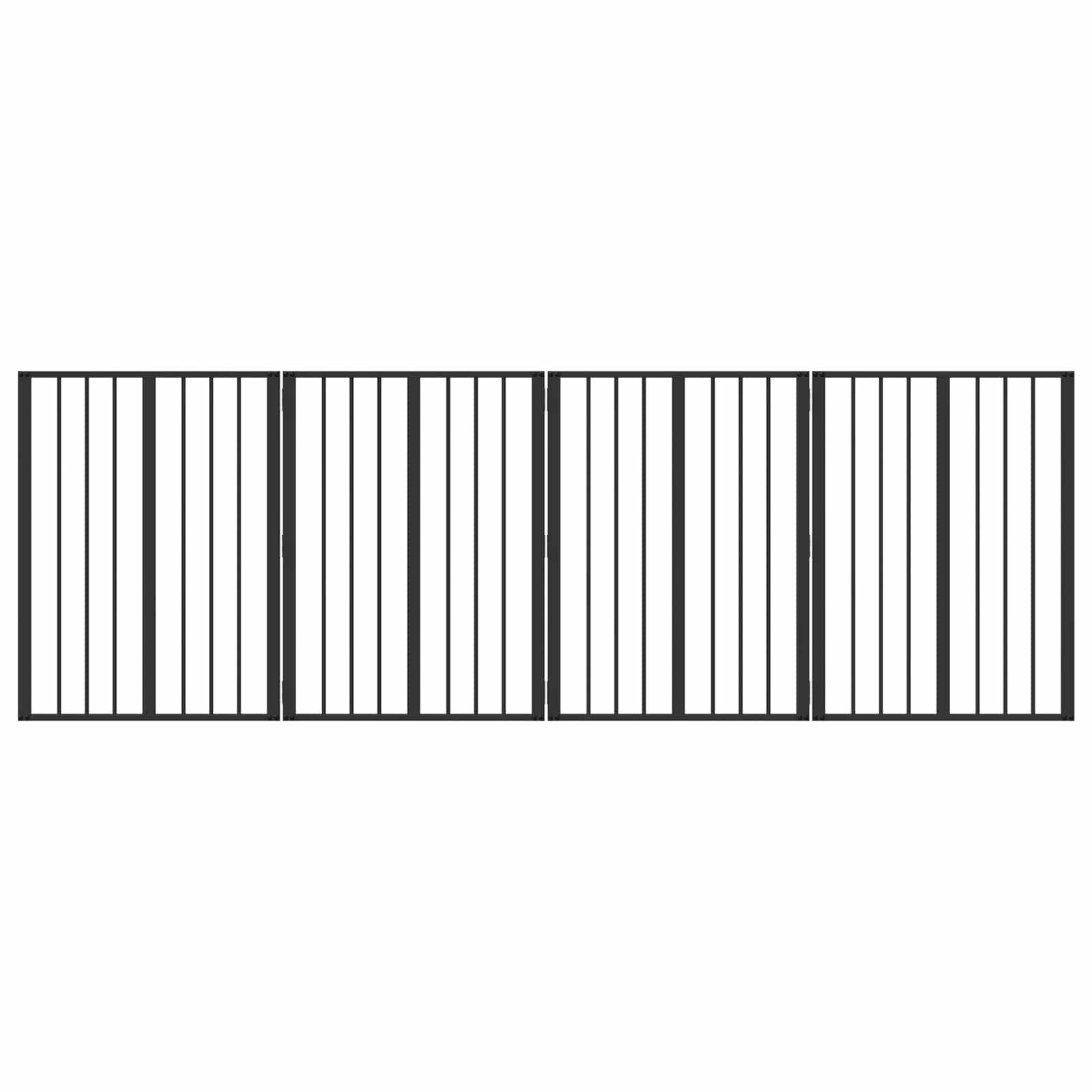 Vrata za pse 4 pcs Crna 60 x 80 cm Cinkani čelik
