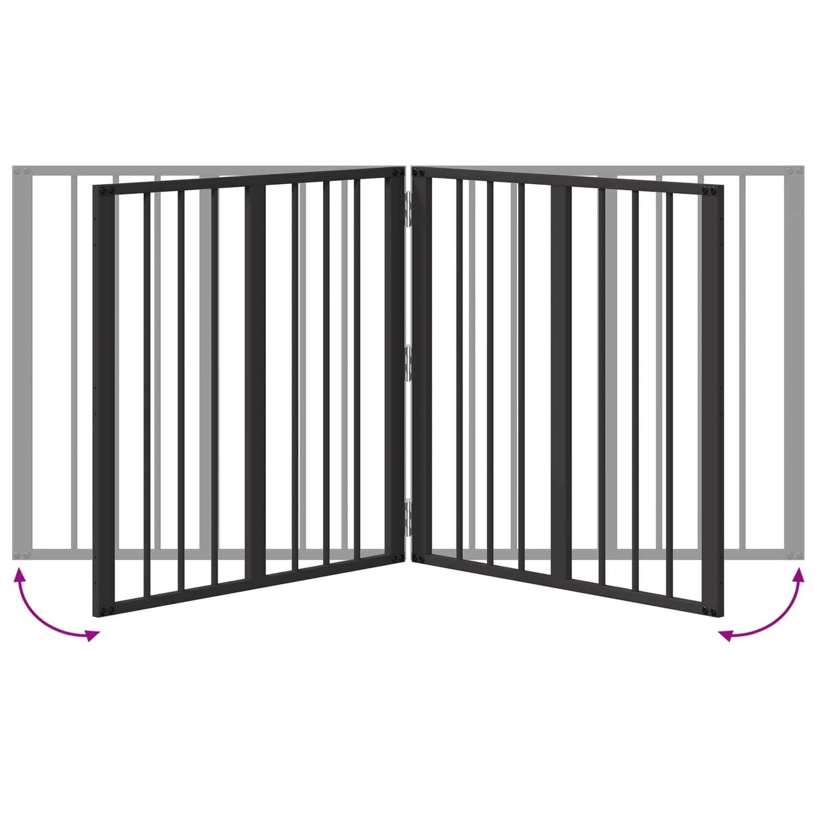 Vrata za pse 2 pcs Crna 60 x 60 cm Cinkani čelik