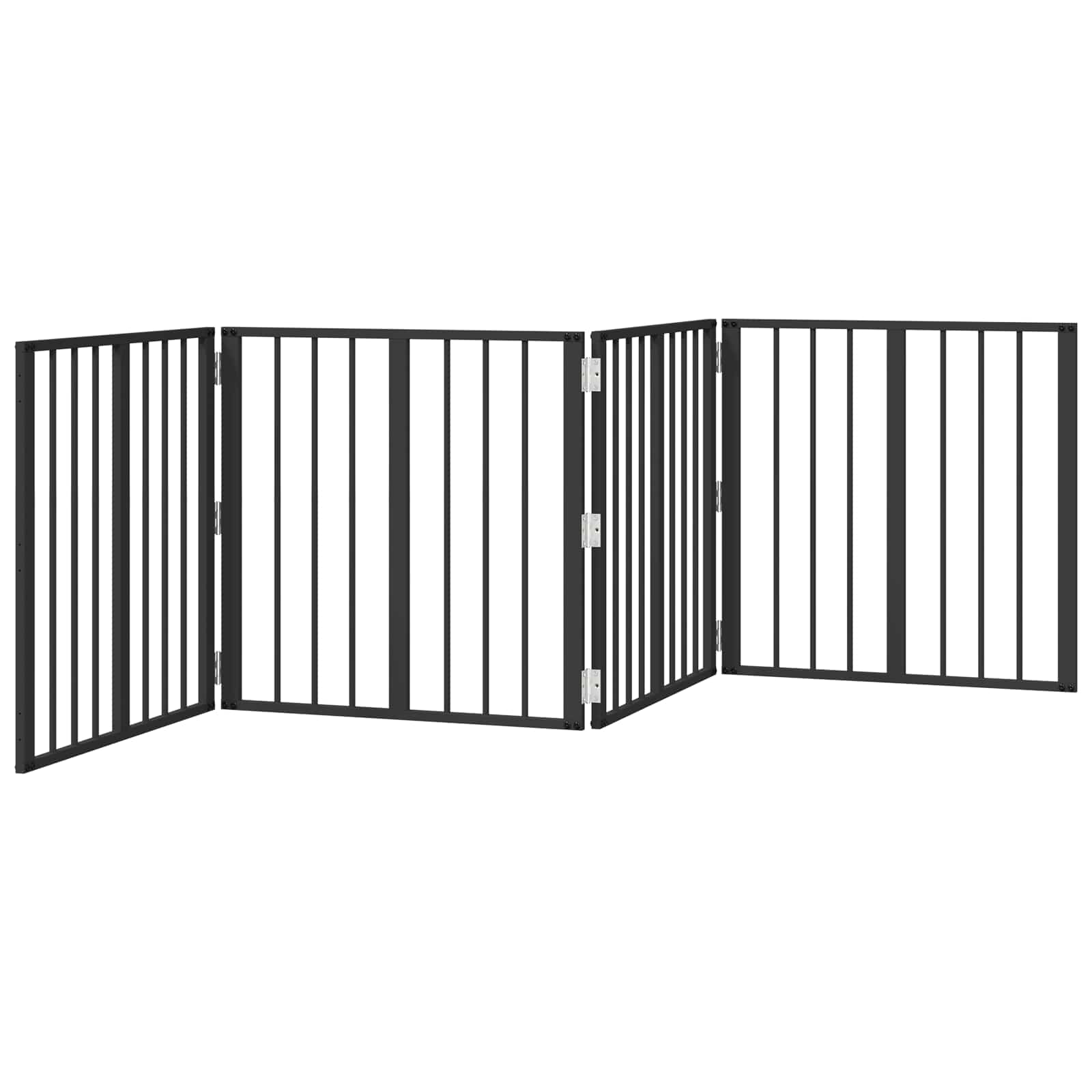 Vrata za pse 4 pcs Crna 60 x 60 cm Cinkani čelik