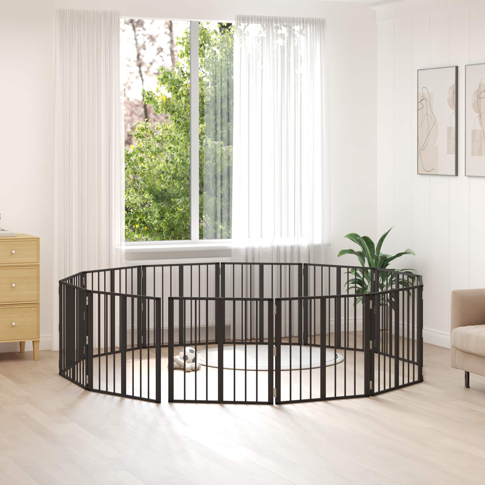 Vrata za pse 12 pcs Crna 60 x 60 cm Cinkani čelik