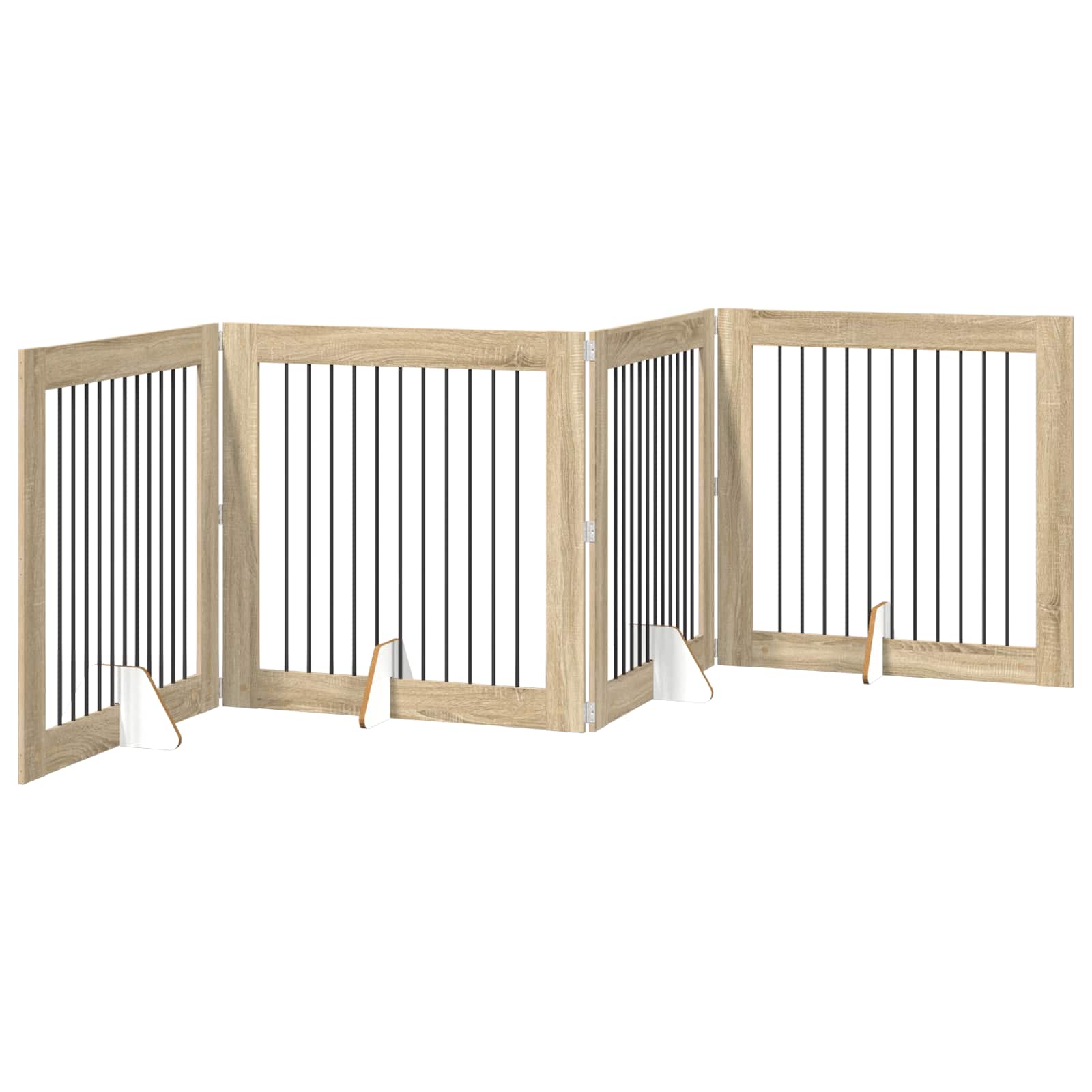 Vrata za pse s postoljem 4 pcs Hrast sonoma 100 x 100 cm