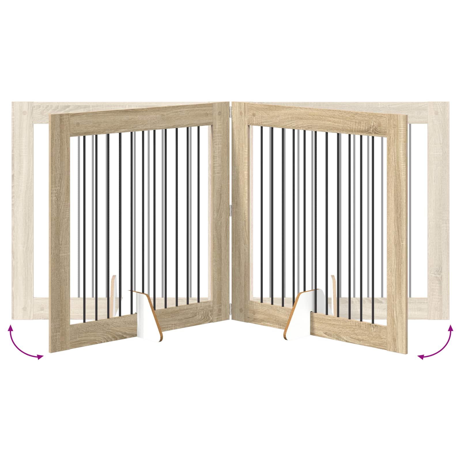 Vrata za pse s postoljem 4 pcs Hrast sonoma 100 x 100 cm