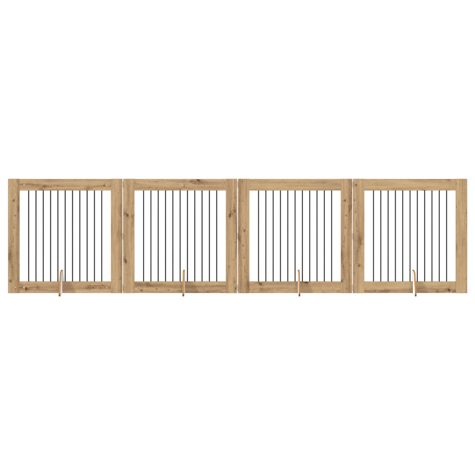 Vrata za pse s postoljem 4 pcs Hrast artisan 100 x 100 cm