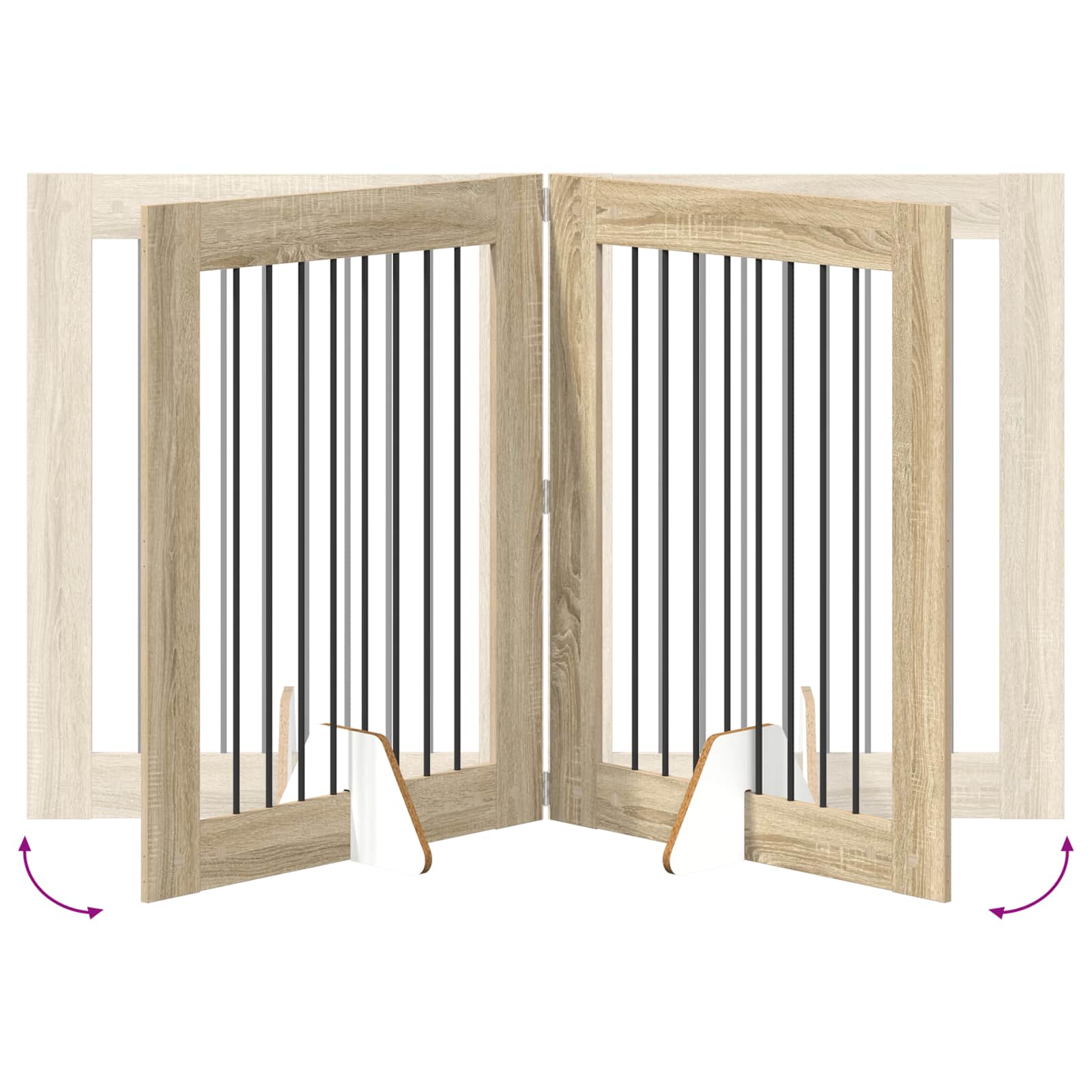 Vrata za pse s postoljem 2 pcs Hrast sonoma 80 x 100 cm