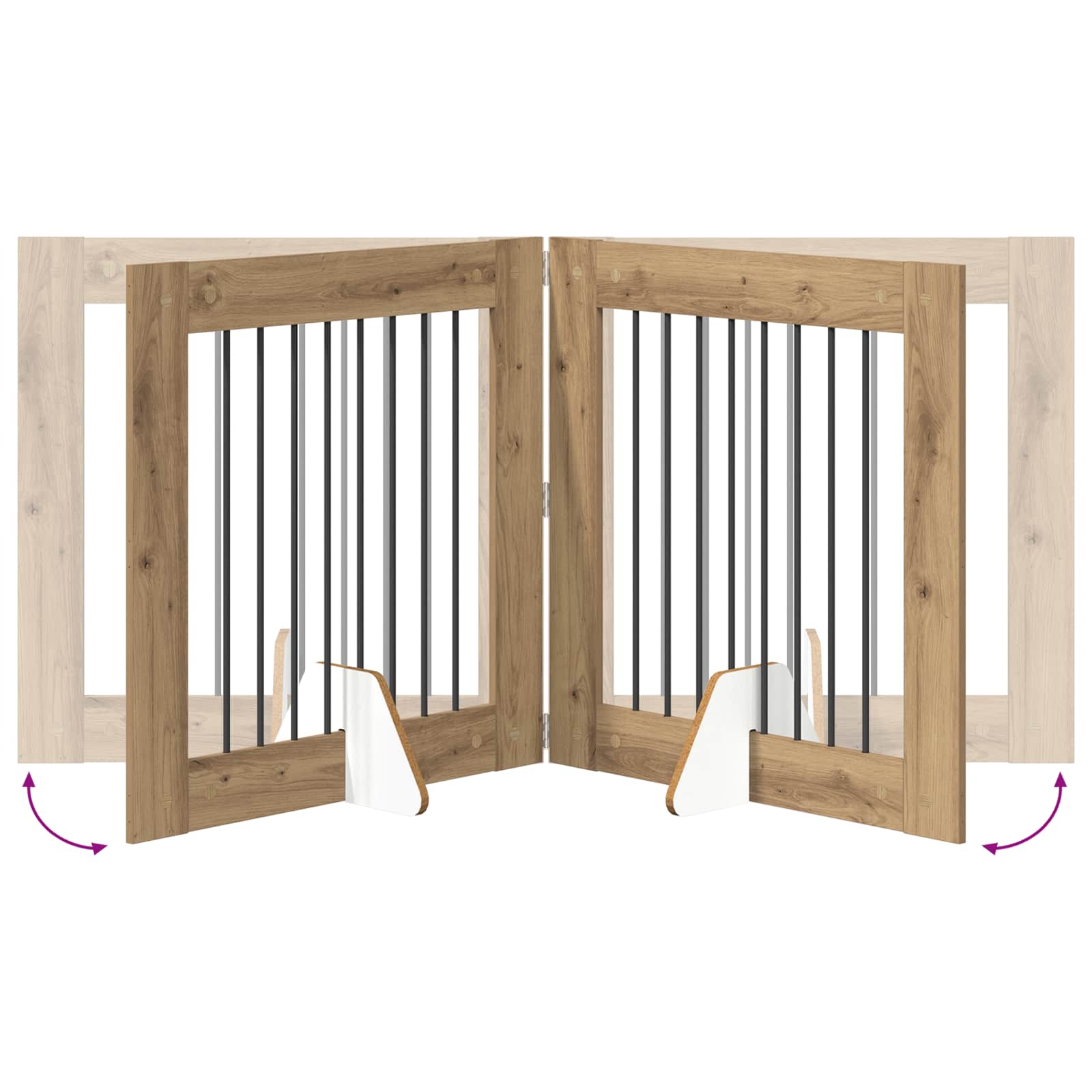 Vrata za pse s postoljem 2 pcs Hrast artisan 80 x 80 cm