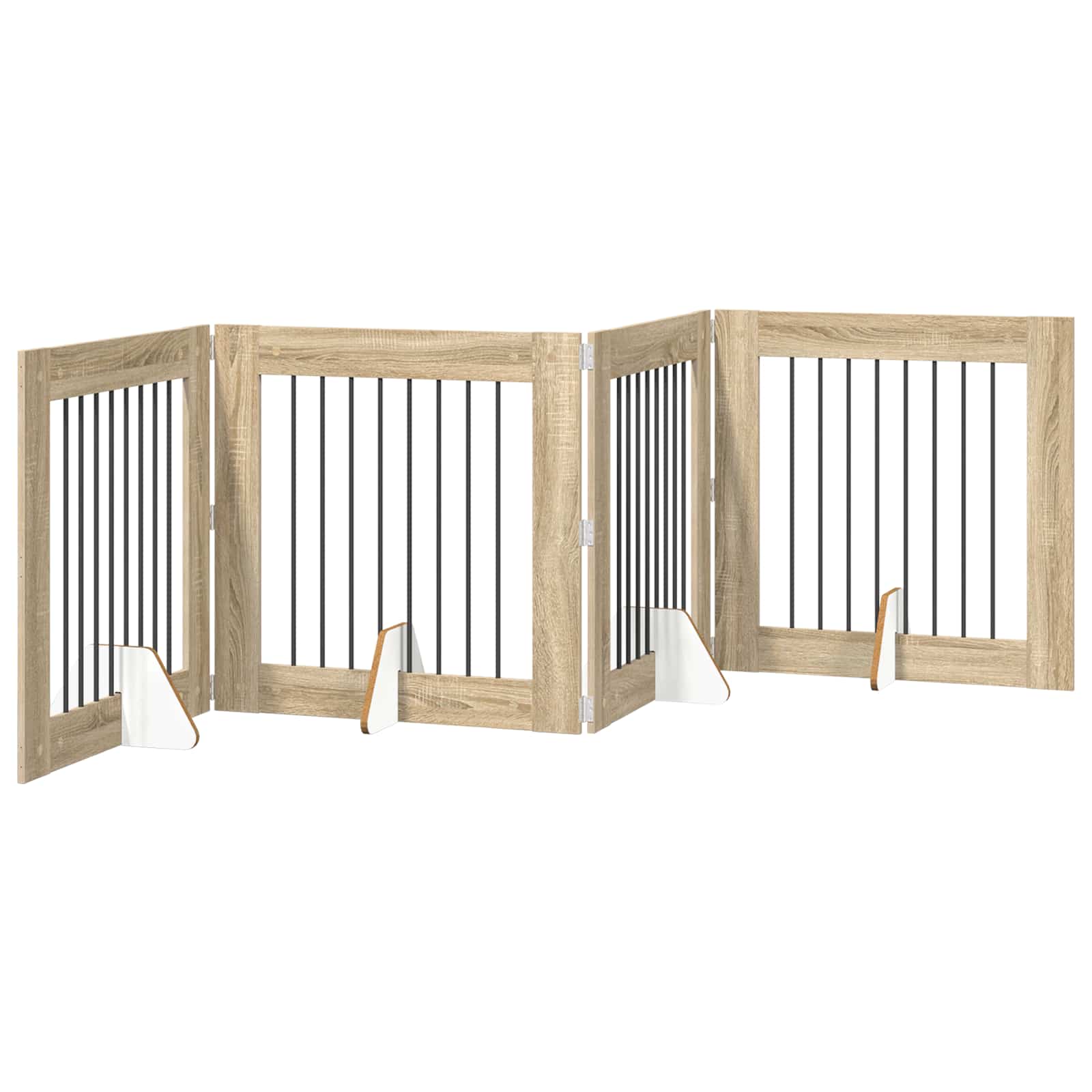 Vrata za pse s postoljem 4 pcs Hrast sonoma 80 x 80 cm