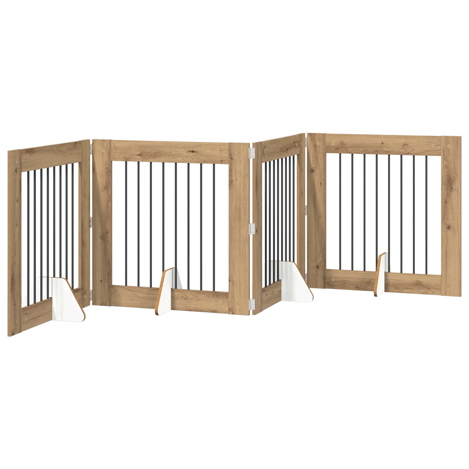 Vrata za pse s postoljem 4 pcs Hrast artisan 80 x 80 cm