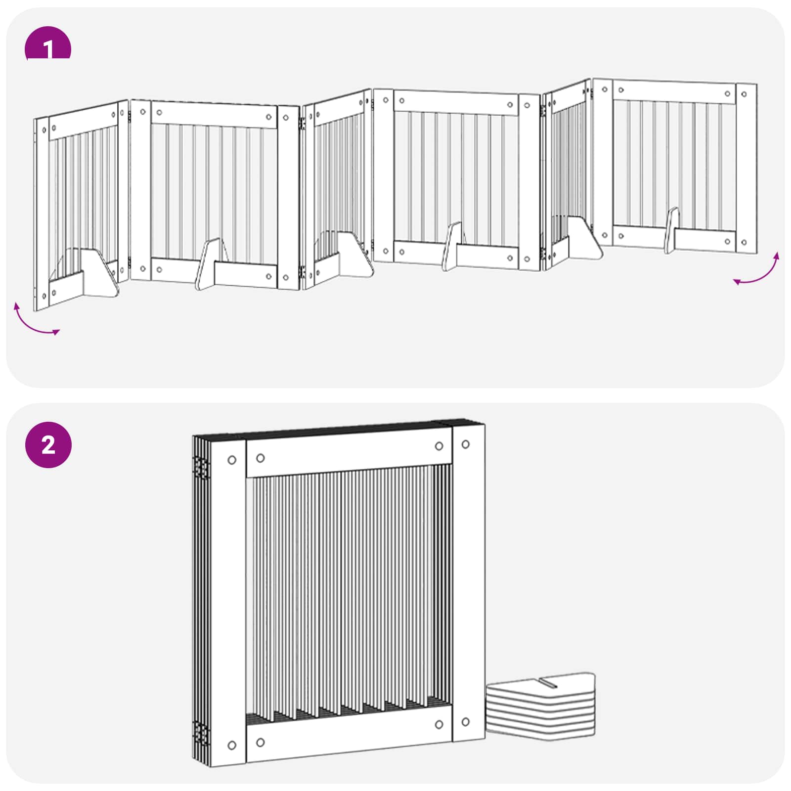 Vrata za pse s postoljem 6 pcs Hrast sonoma 80 x 80 cm