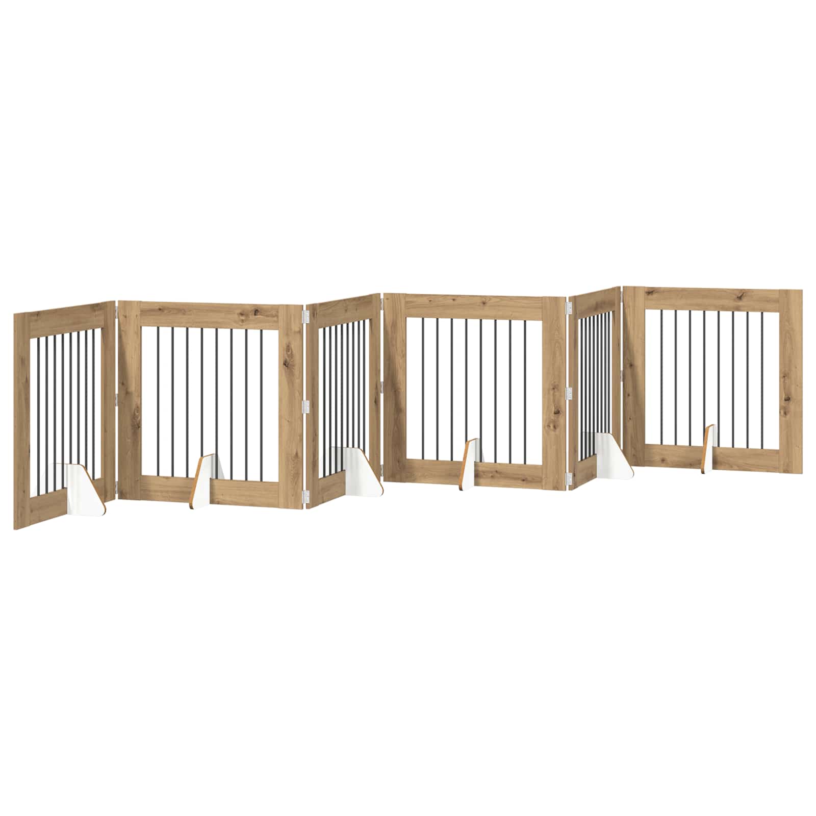 Vrata za pse s postoljem 6 pcs Hrast artisan 80 x 80 cm