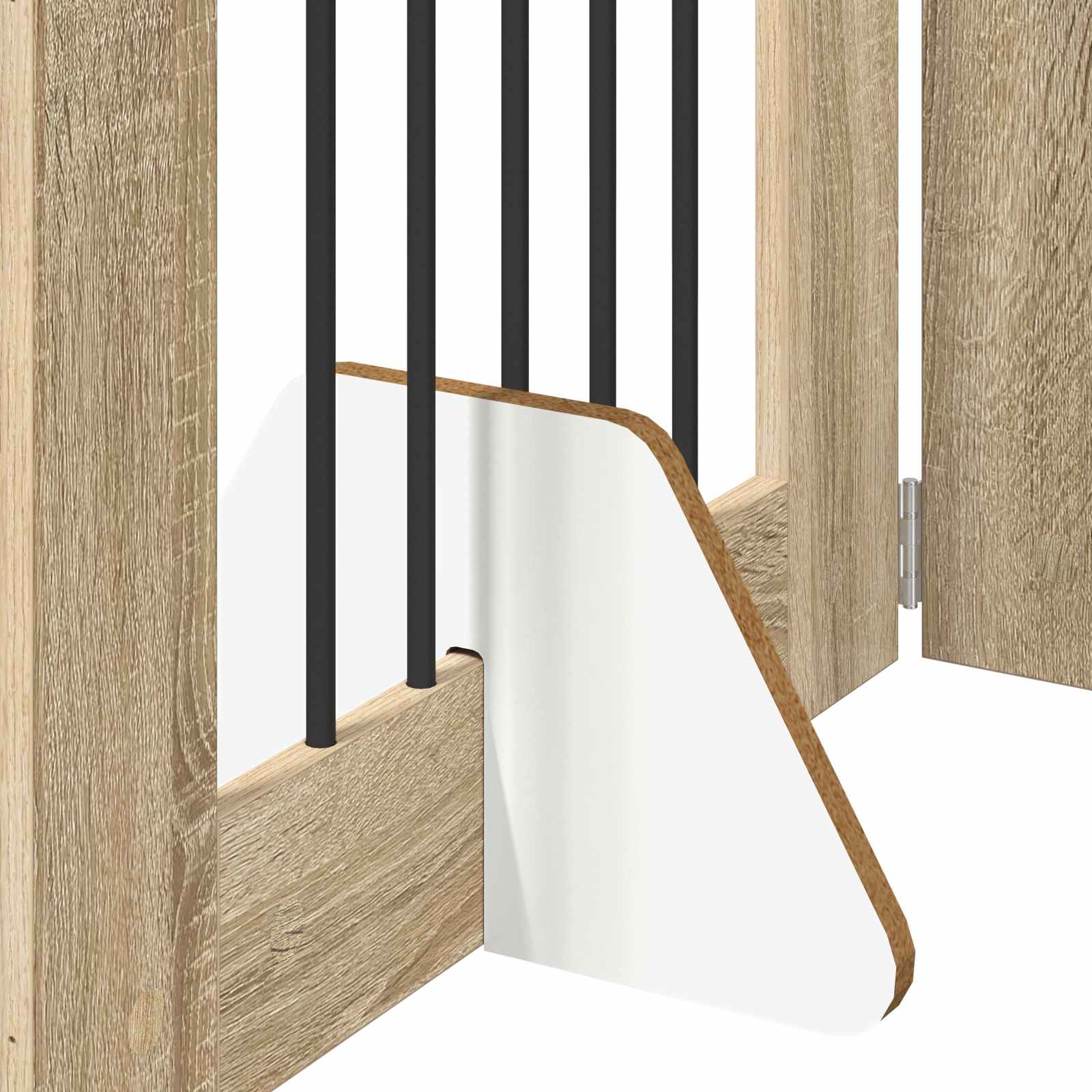 Vrata za pse s postoljem 6 pcs Hrast sonoma 60 x 80 cm