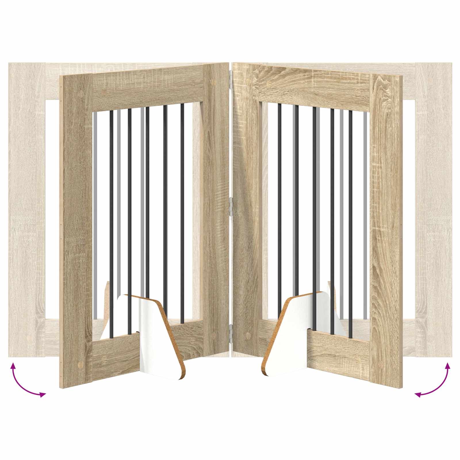 Vrata za pse s postoljem 6 pcs Hrast sonoma 60 x 80 cm