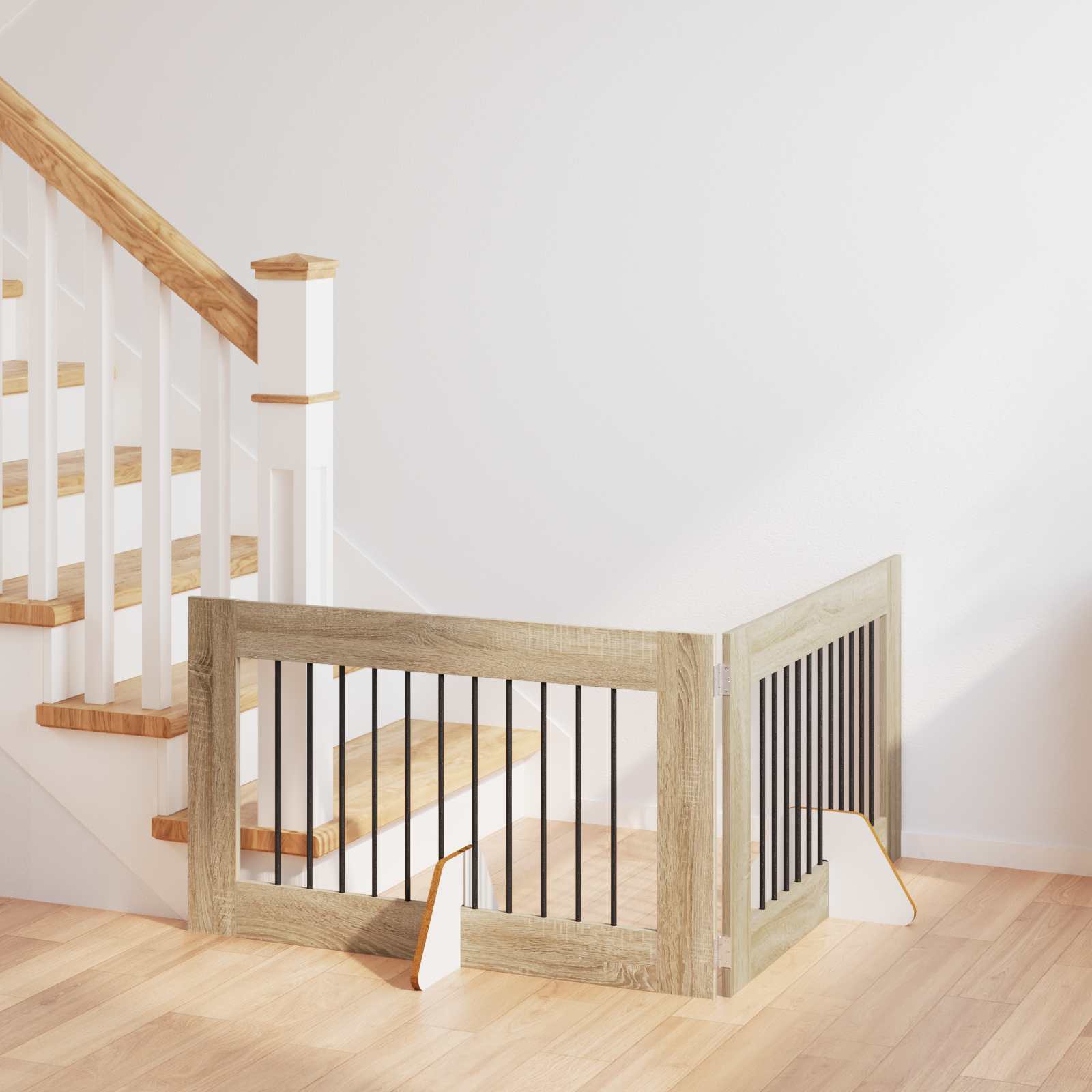 Vrata za pse s postoljem 2 pcs Hrast sonoma 100 x 60 cm