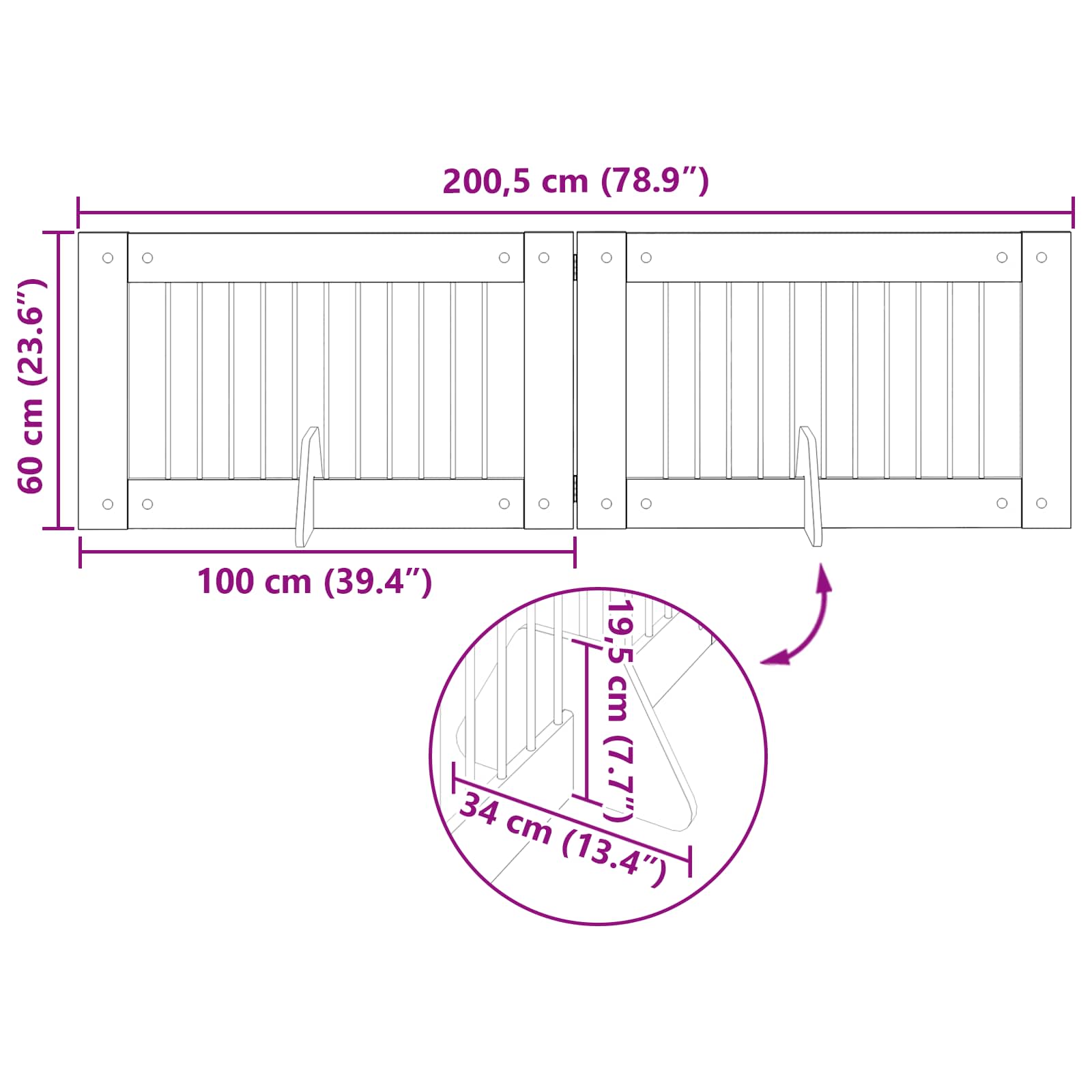 Vrata za pse s postoljem 2 pcs Hrast sonoma 100 x 60 cm