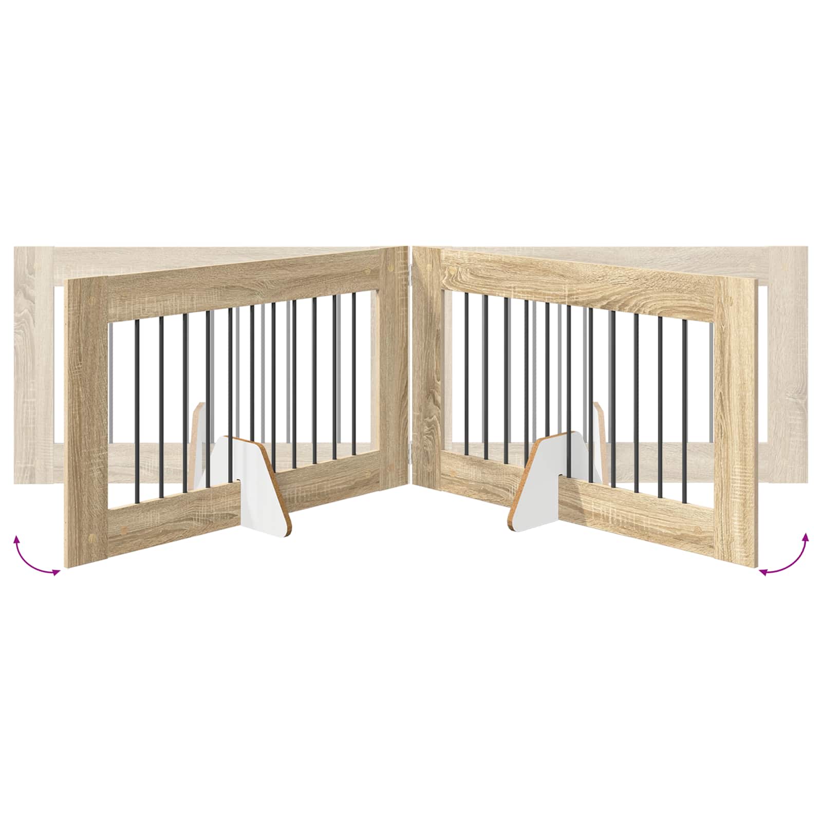 Vrata za pse s postoljem 4 pcs Hrast sonoma 100 x 60 cm