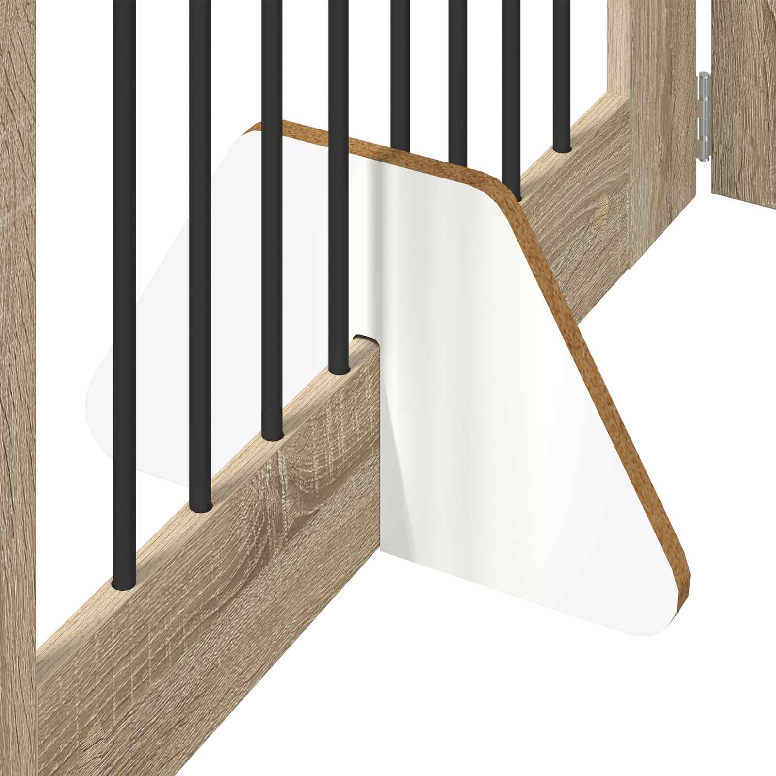 Vrata za pse s postoljem 4 pcs Hrast sonoma 80 x 60 cm