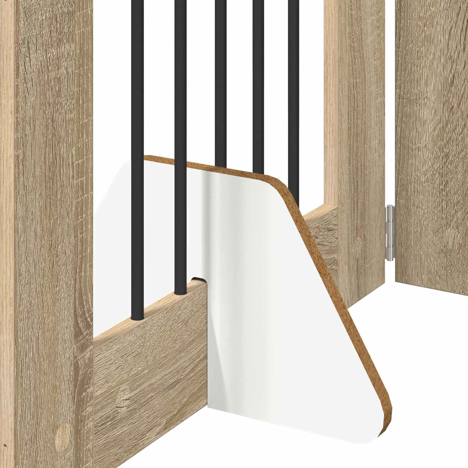 Vrata za pse s postoljem 4 pcs Hrast sonoma 60 x 60 cm
