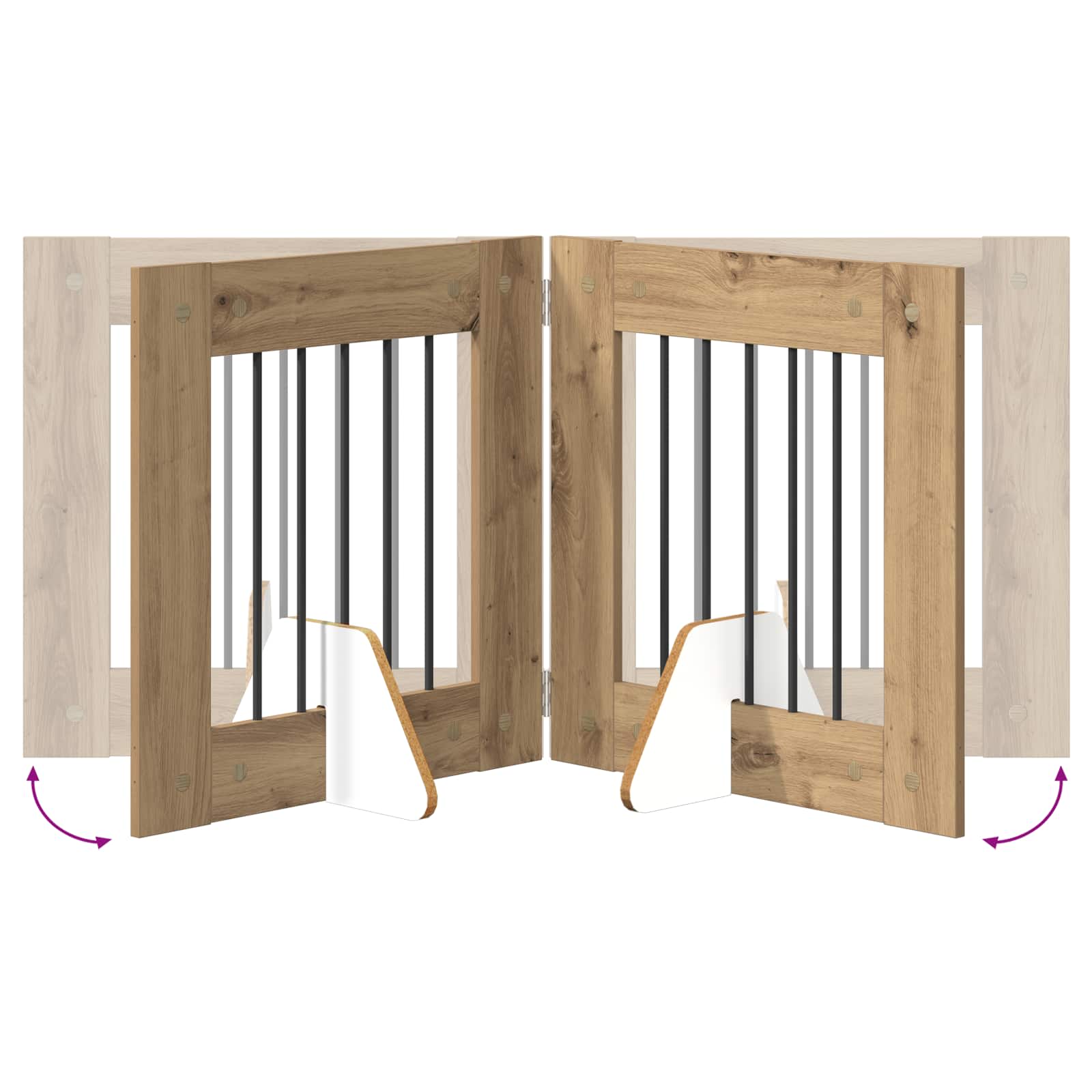 Vrata za pse s postoljem 4 pcs Hrast artisan 60 x 60 cm
