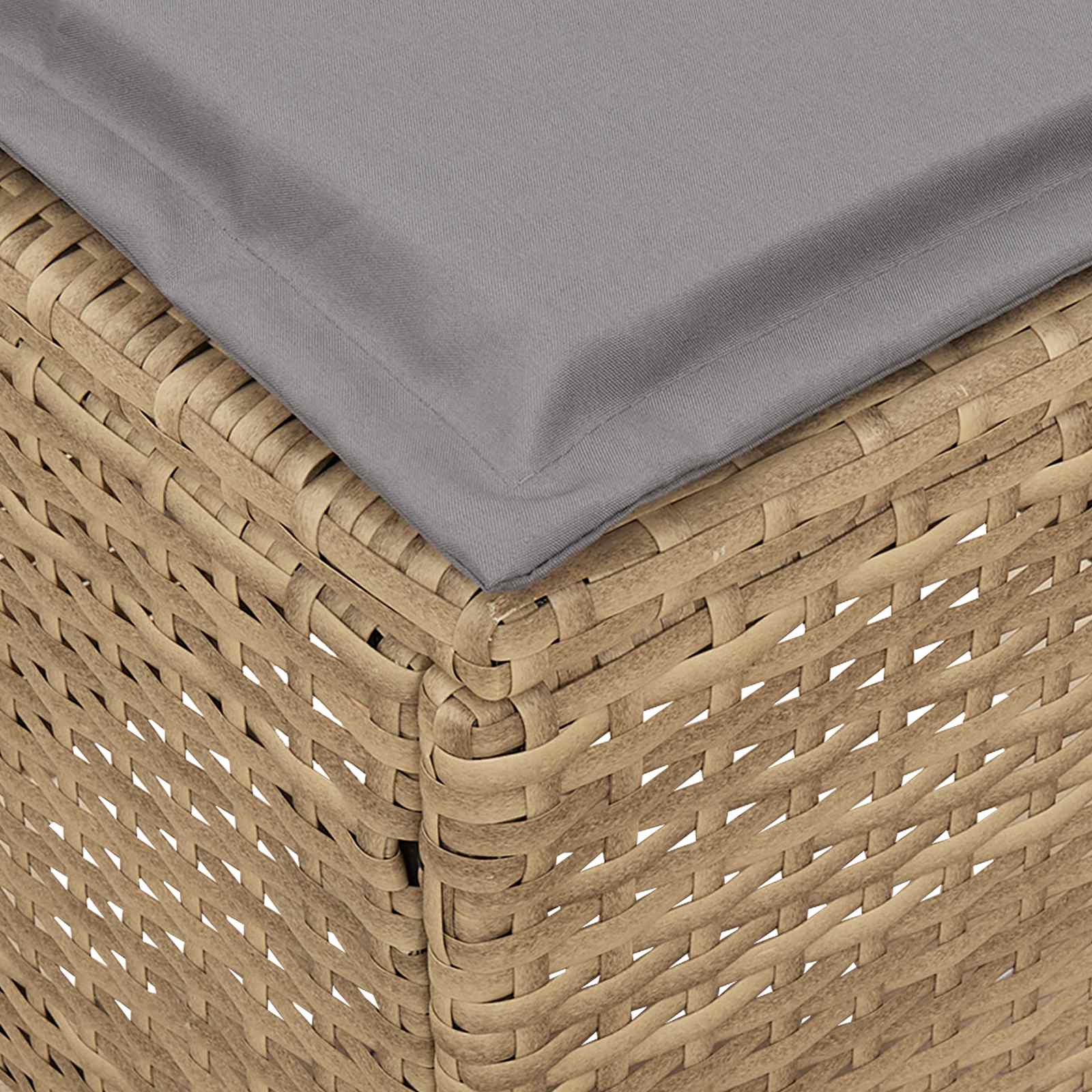 Vrtni otoman 2 Komad Bež i svijetlo siva 38 x 38 x 45 cm
