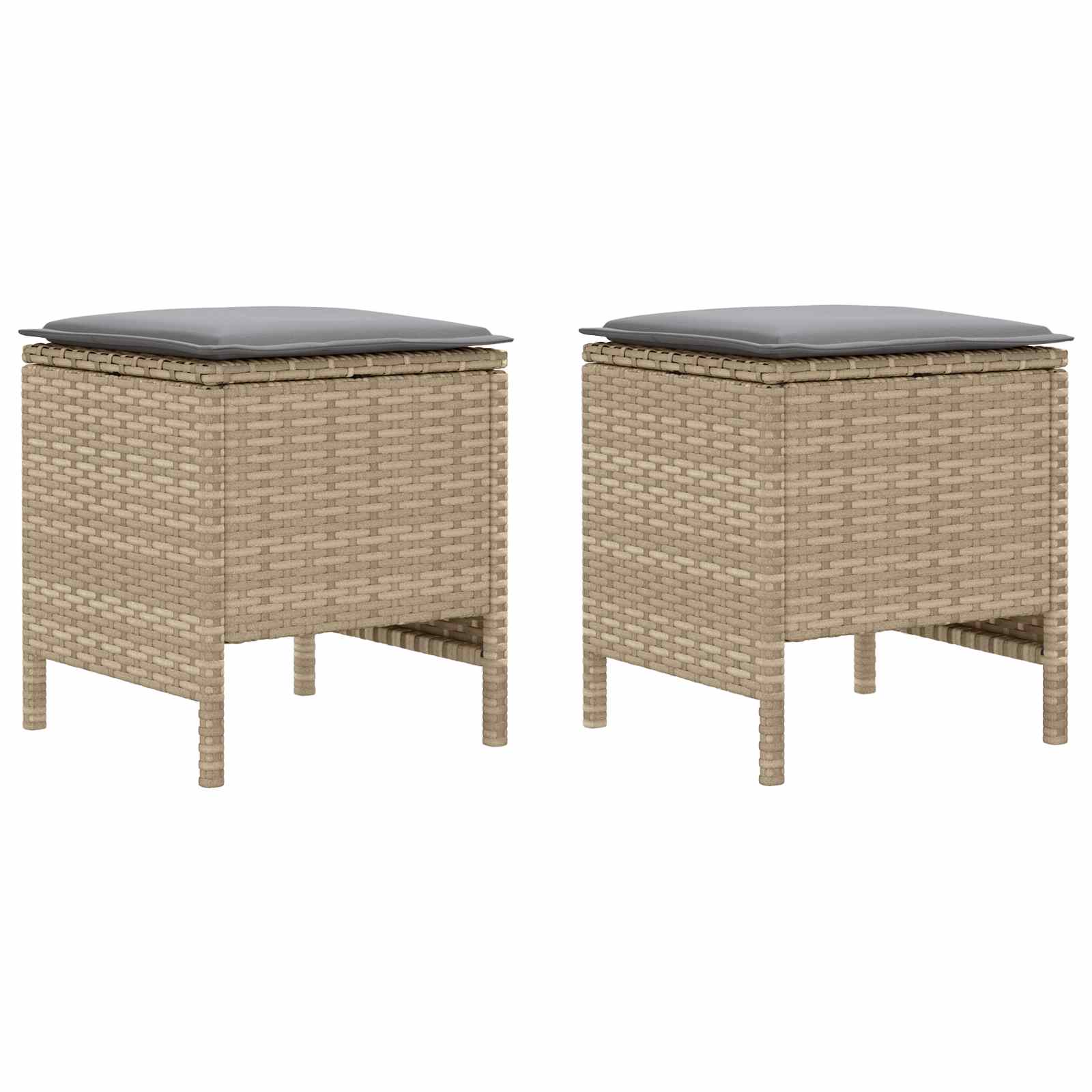 Vrtni otoman 2 Komad Bež i svijetlo siva 38 x 38 x 45 cm