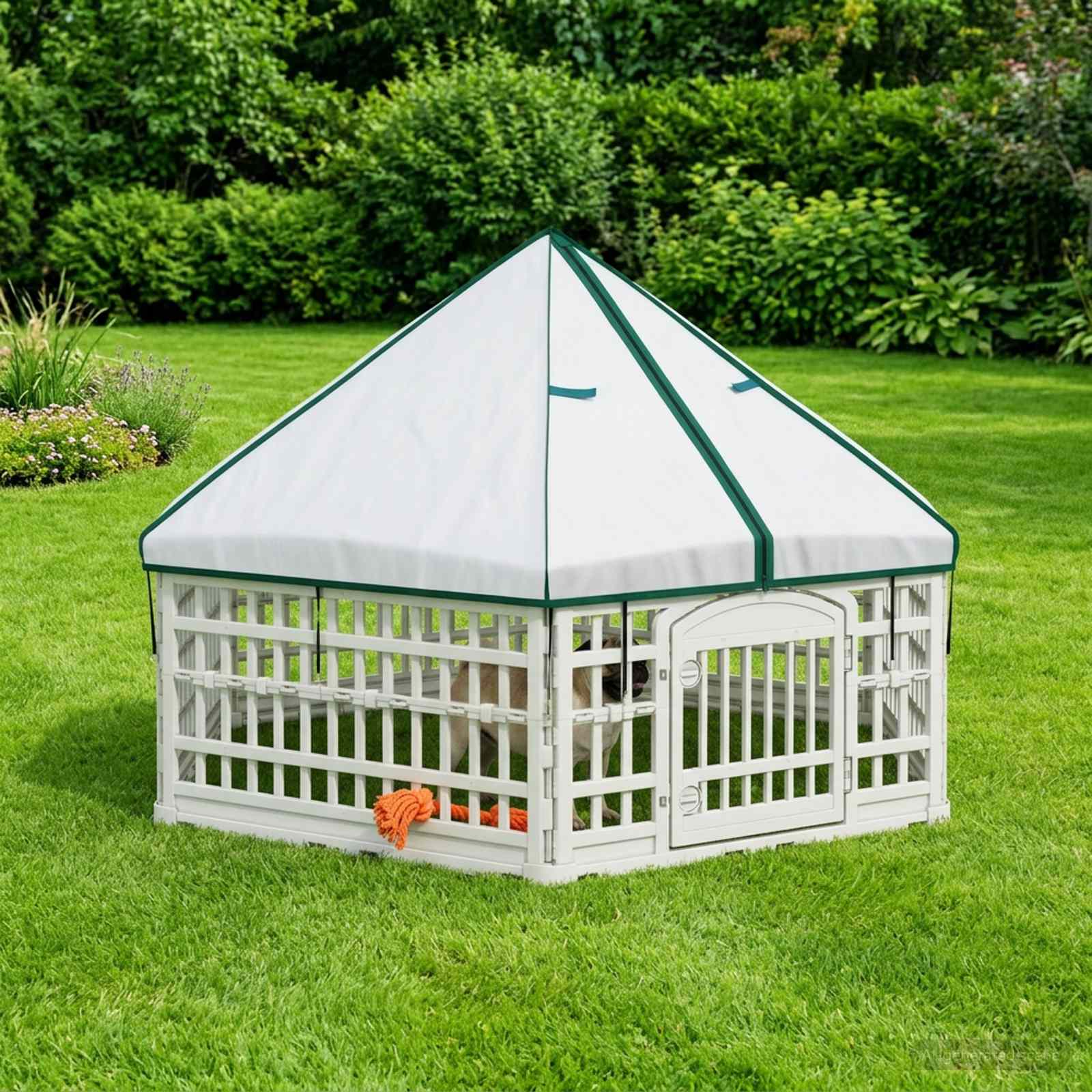 Ograda za Pse s 6 Panoa Bijela 179 x 151 x 114 cm Plastika