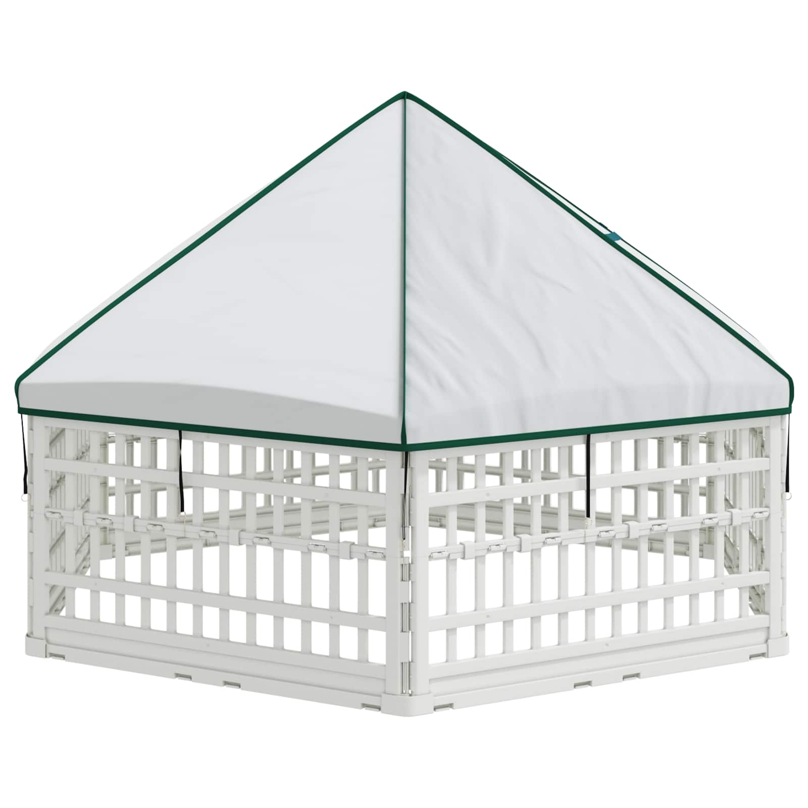 Ograda za Pse s 6 Panoa Bijela 179 x 151 x 114 cm Plastika