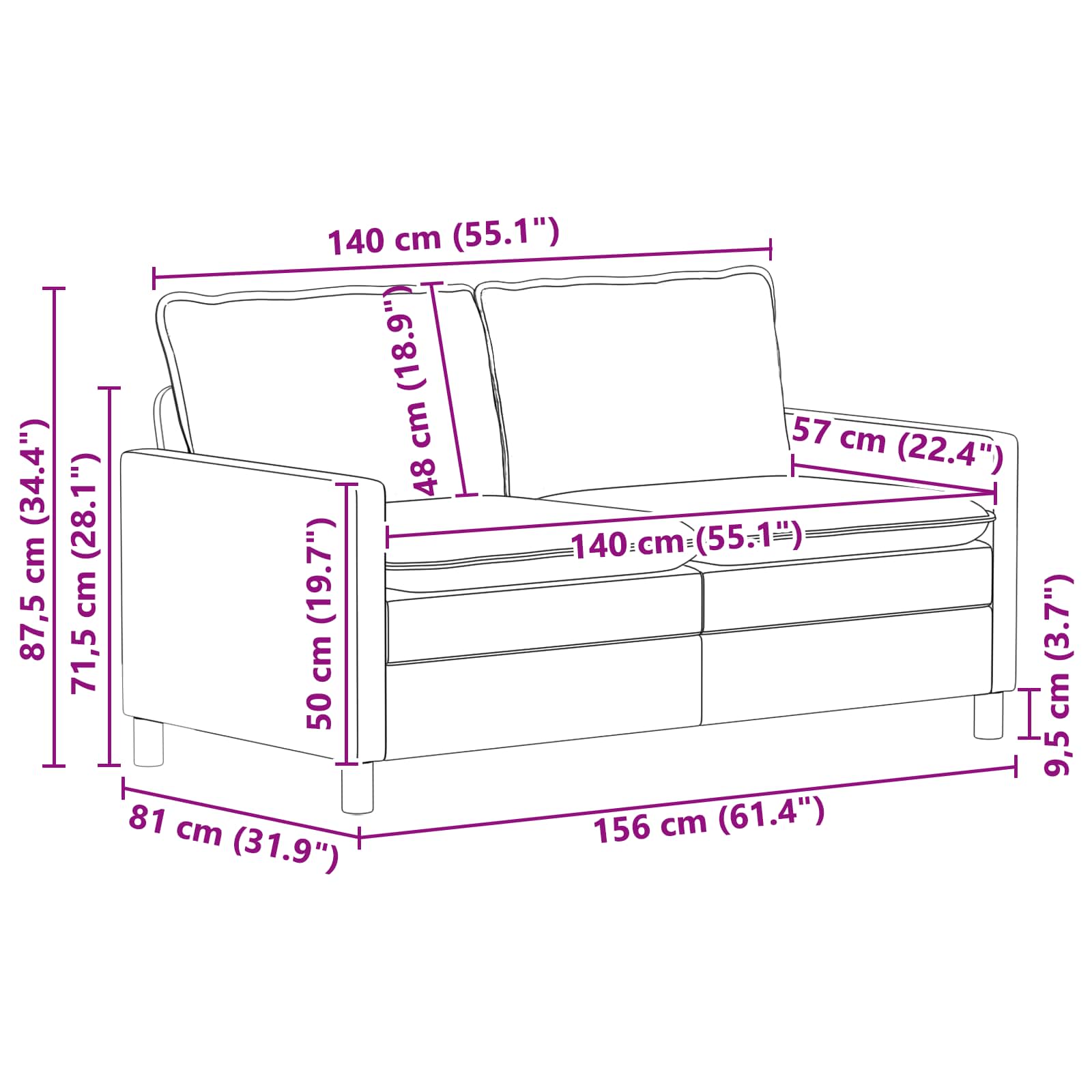 Set sofe 2 pcs Tirkizna Baršun