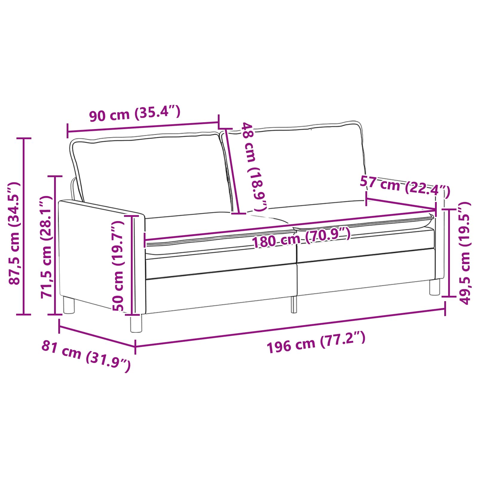 Set sofe 2 pcs Tirkizna Baršun