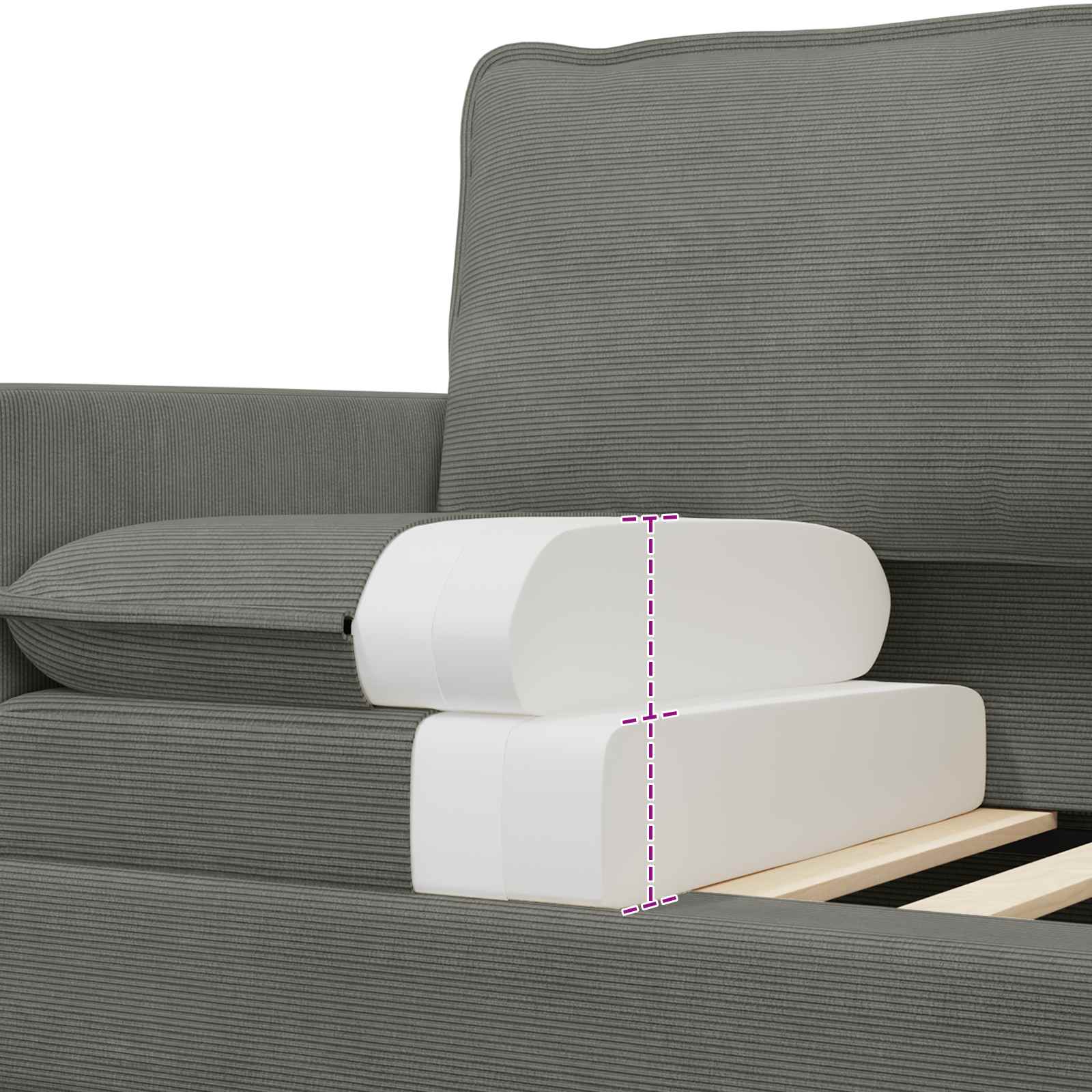 Sofa Svjetlosiva 126 x 81 x 87,5 cm Tkanina