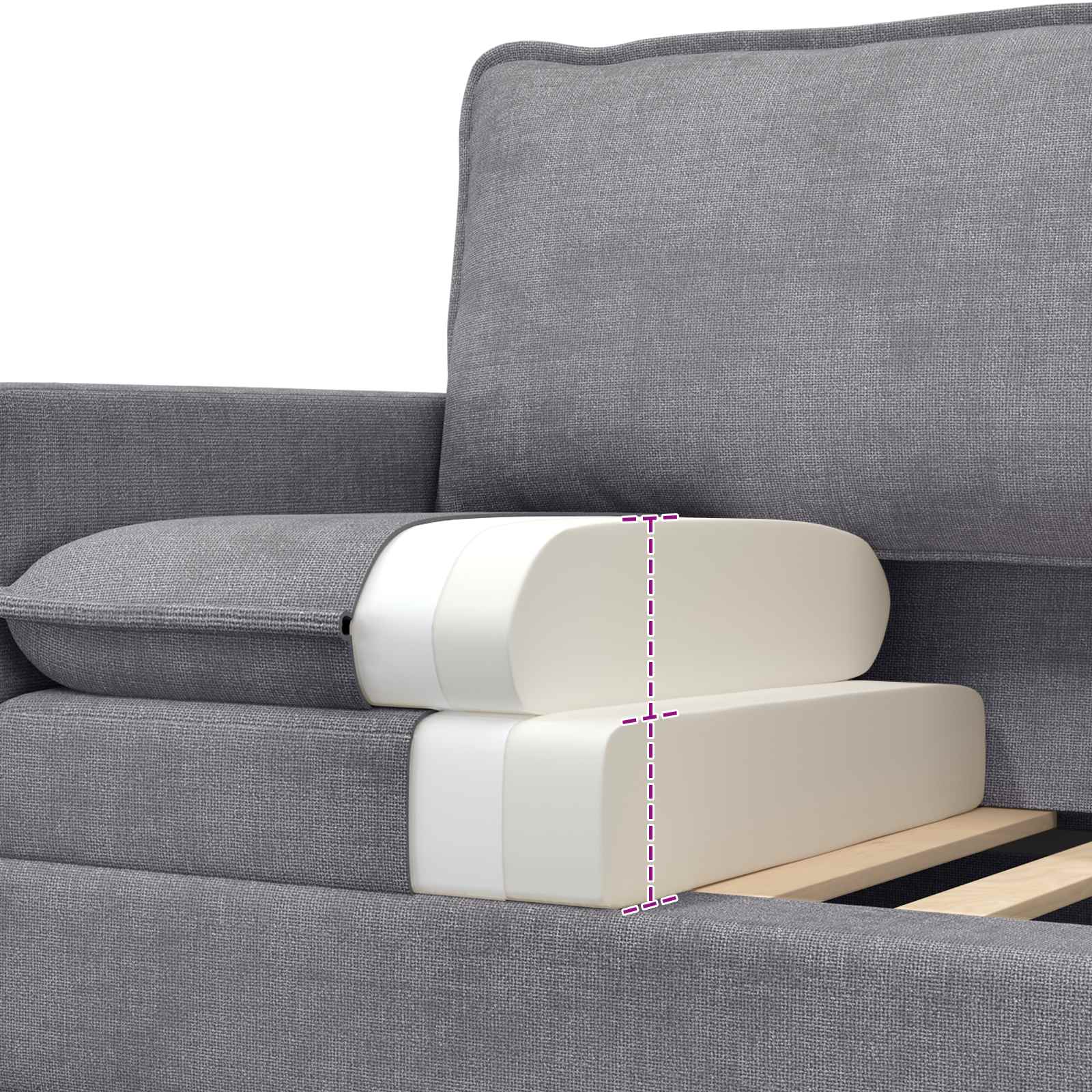 Sofa Svjetlosiva 126 x 81 x 87,5 cm Poliester