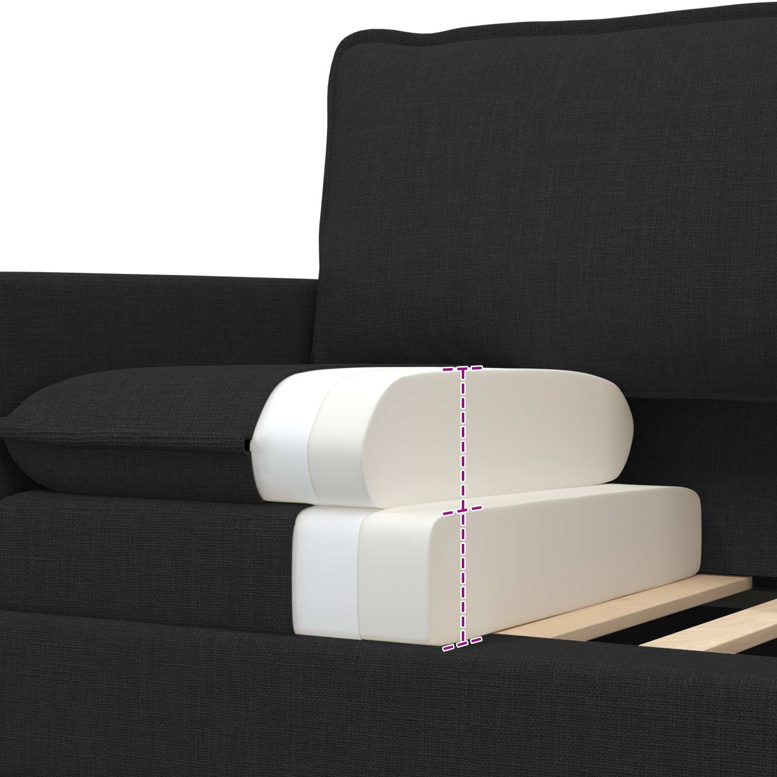 Sofa Crna 156 x 81 x 87,5 cm Tkanina