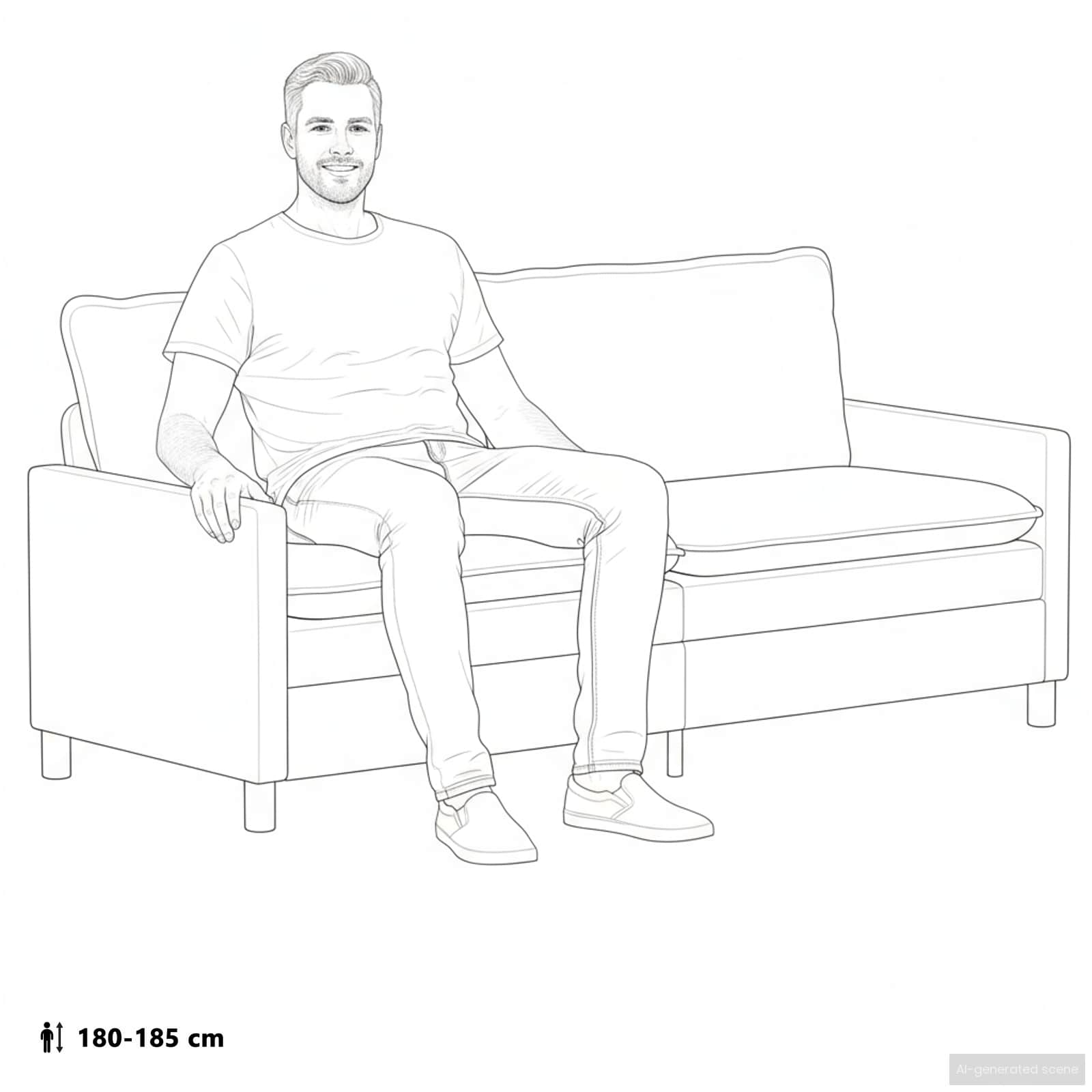 Sofa Plava 196 x 81 x 87,5 cm Tkanina