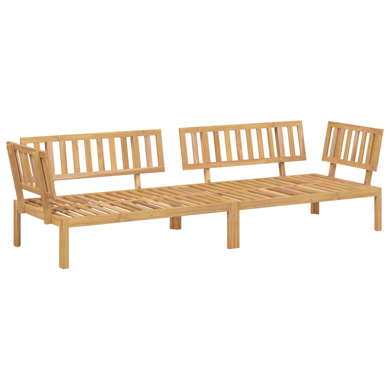 Set sofe s jastukom 2 pcs Sivo-smeđa Čvrsto drvo akacije