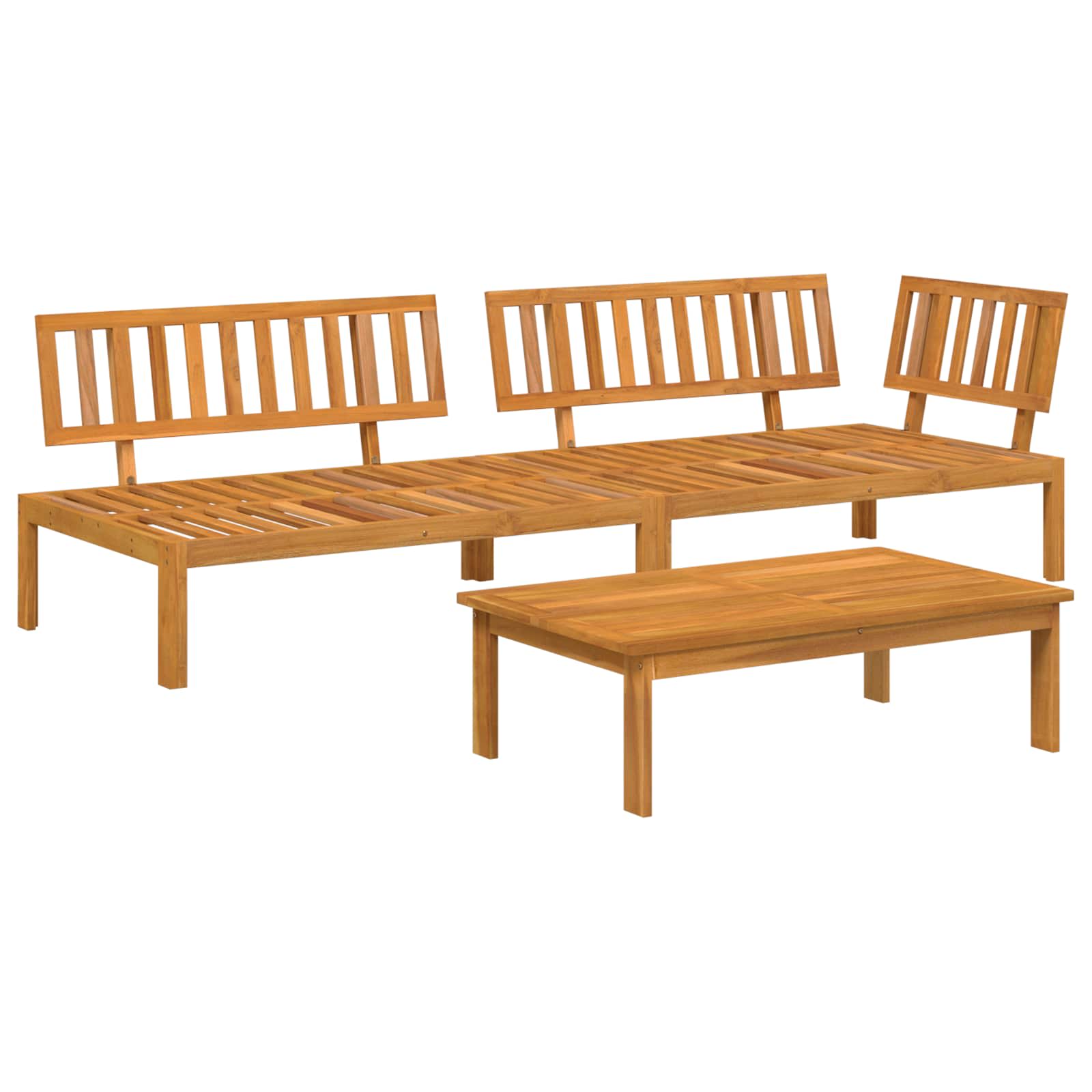 Set sofe s jastukom 3 pcs Antracit Čvrsto drvo akacije