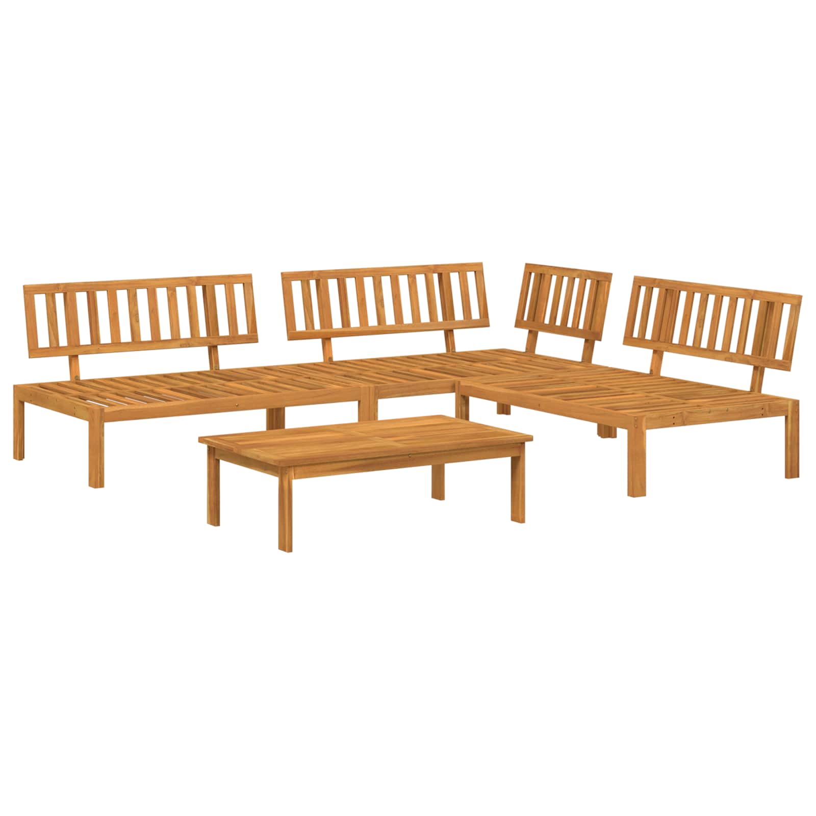 Set sofe 4 pcs Sivo-smeđa Čvrsto drvo akacije