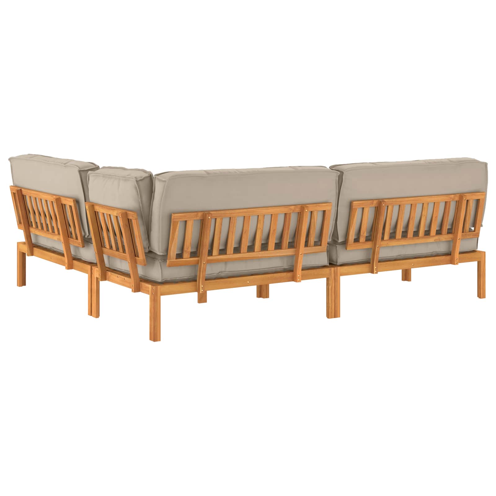 Set sofe 4 pcs Sivo-smeđa Čvrsto drvo akacije