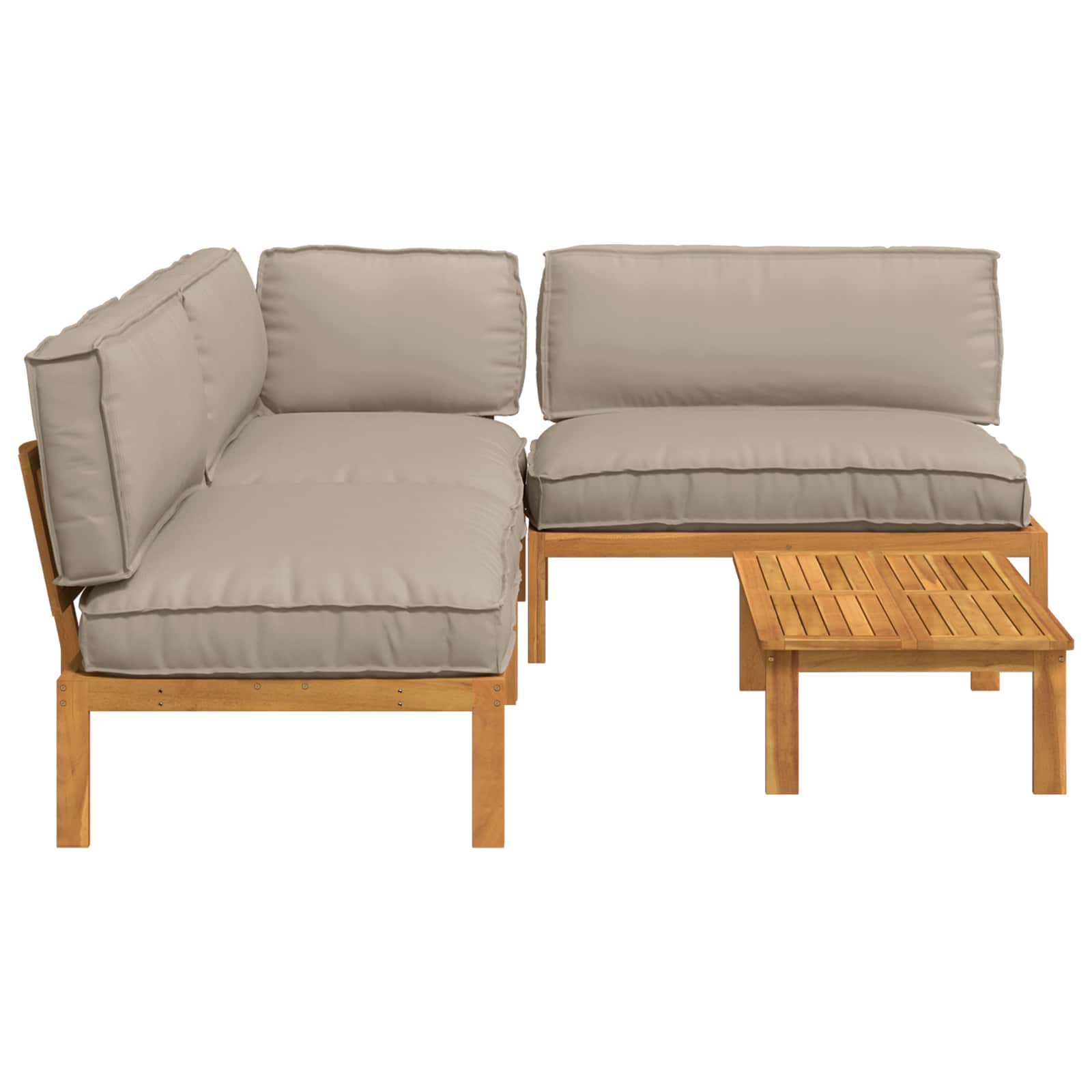 Set sofe 4 pcs Sivo-smeđa Čvrsto drvo akacije