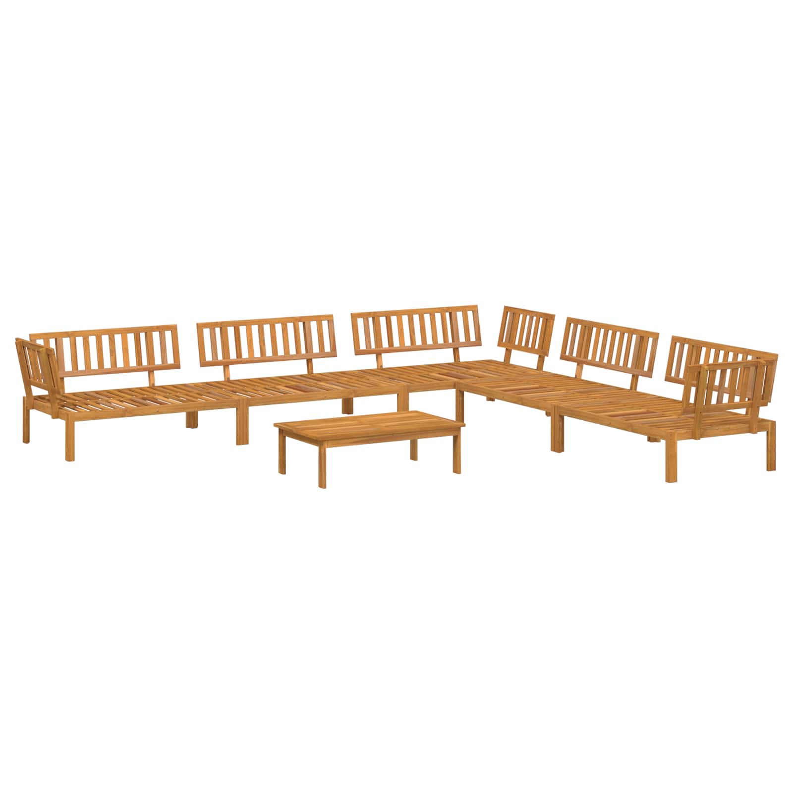Set sofe s jastukom 6 pcs Sivo-smeđa Čvrsto drvo akacije