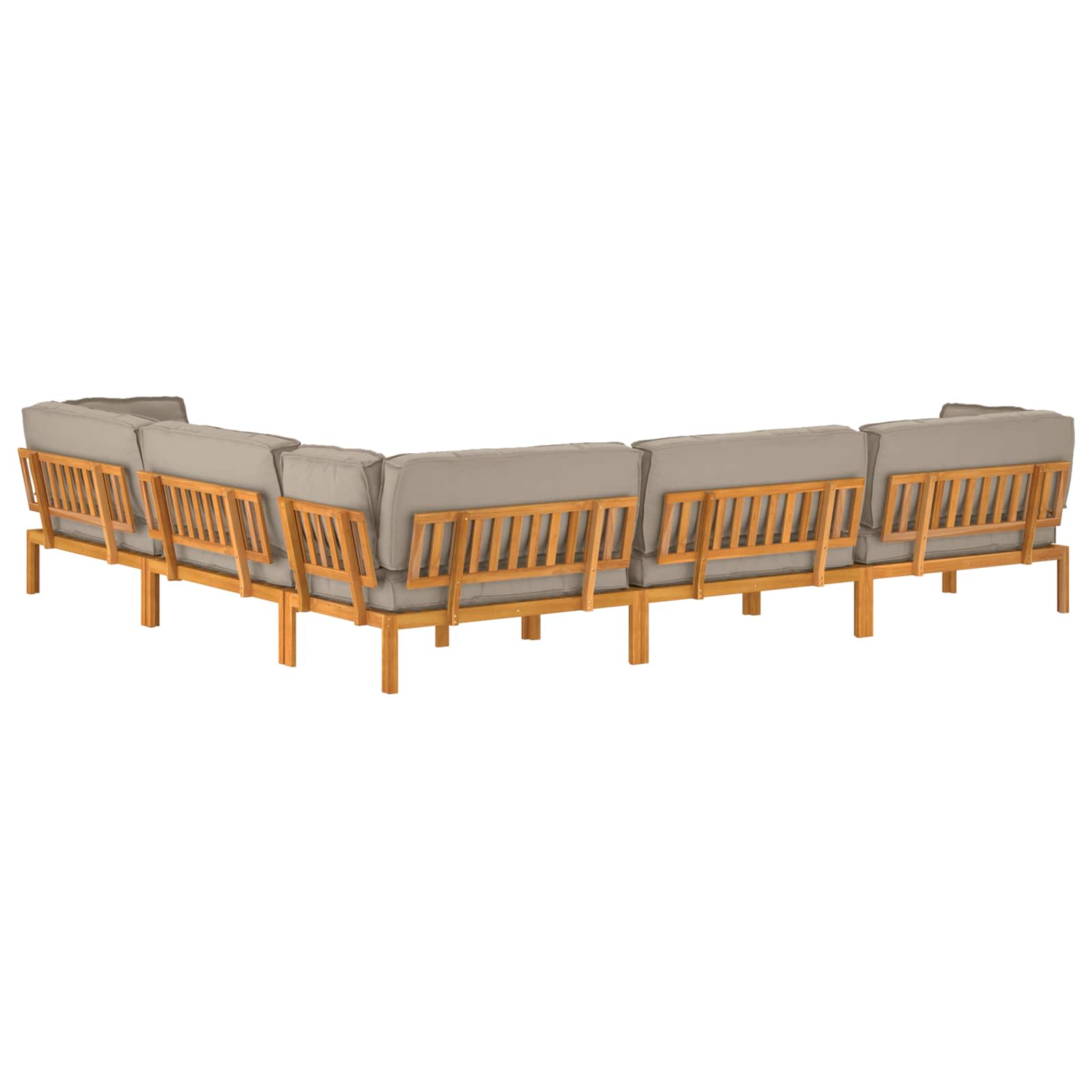 Set sofe s jastukom 6 pcs Sivo-smeđa Čvrsto drvo akacije